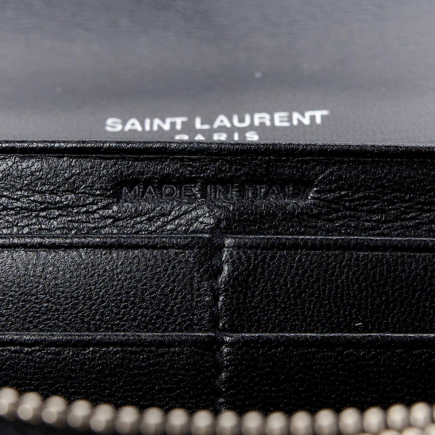 SAINT LAURENT Lambskin Y Quilted Monogram Large Loulou Flap Wallet Black