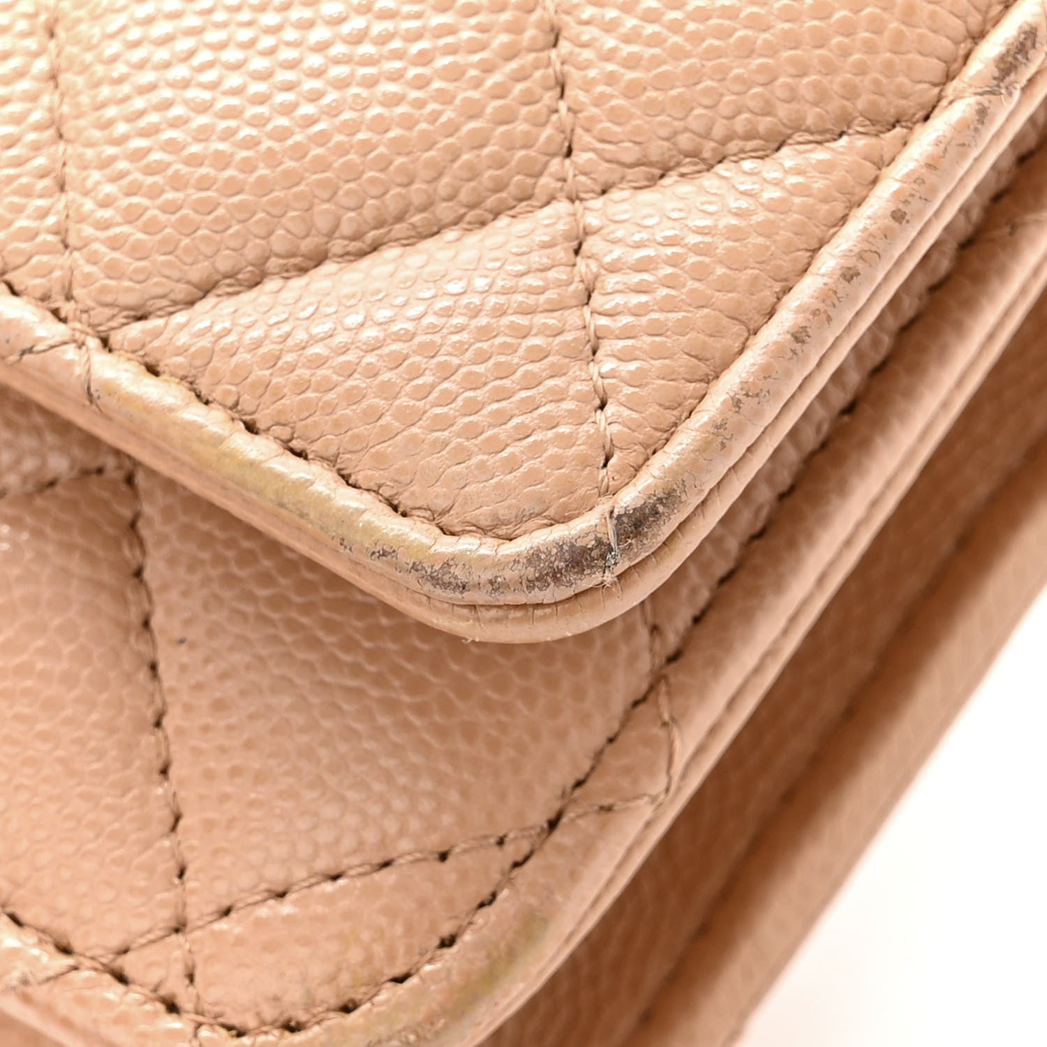 Chanel Caviar Quilted Wallet on Chain WOC Dark Beige 13 of 16
