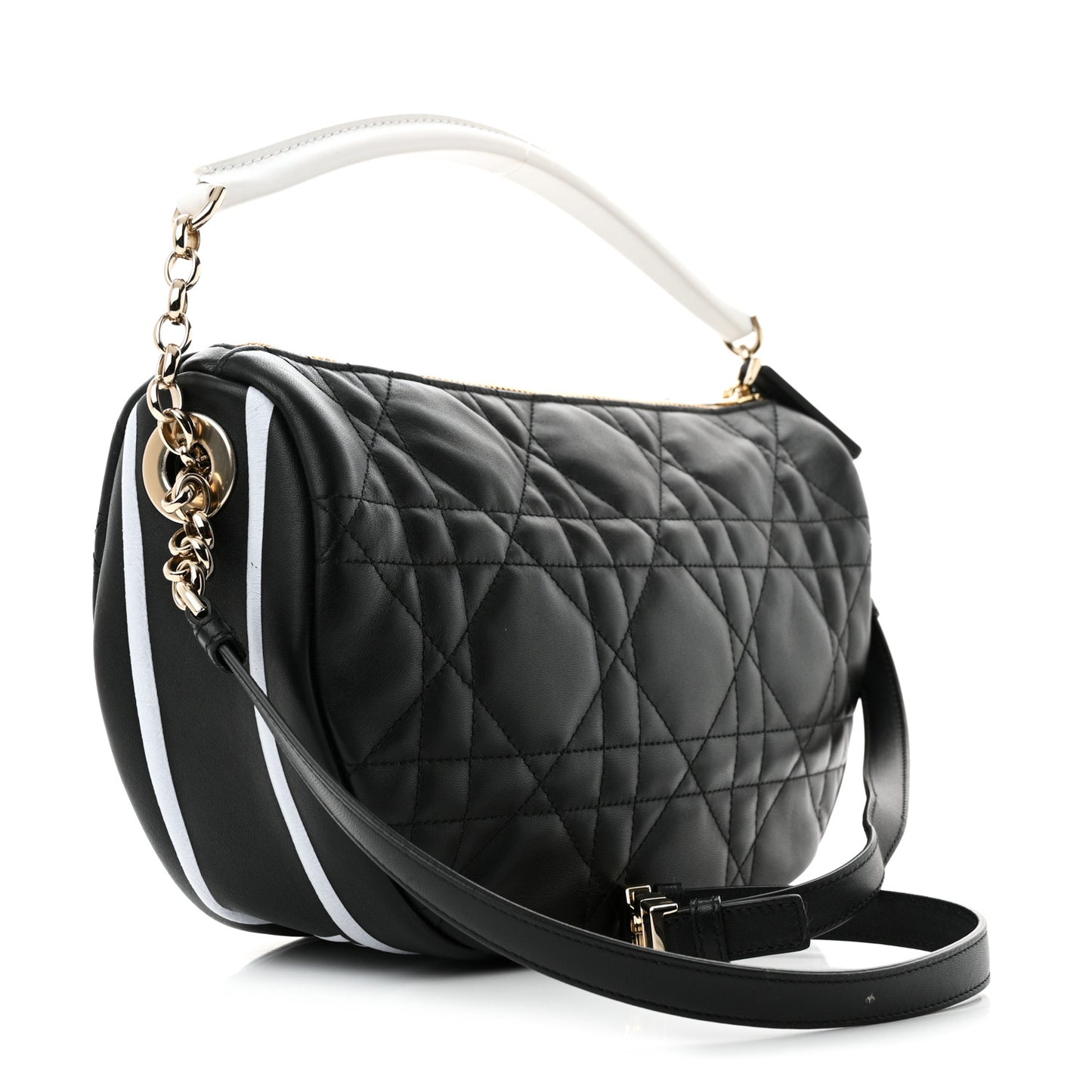 Lambskin Cannage Medium Dior Vibe Hobo Bag Black