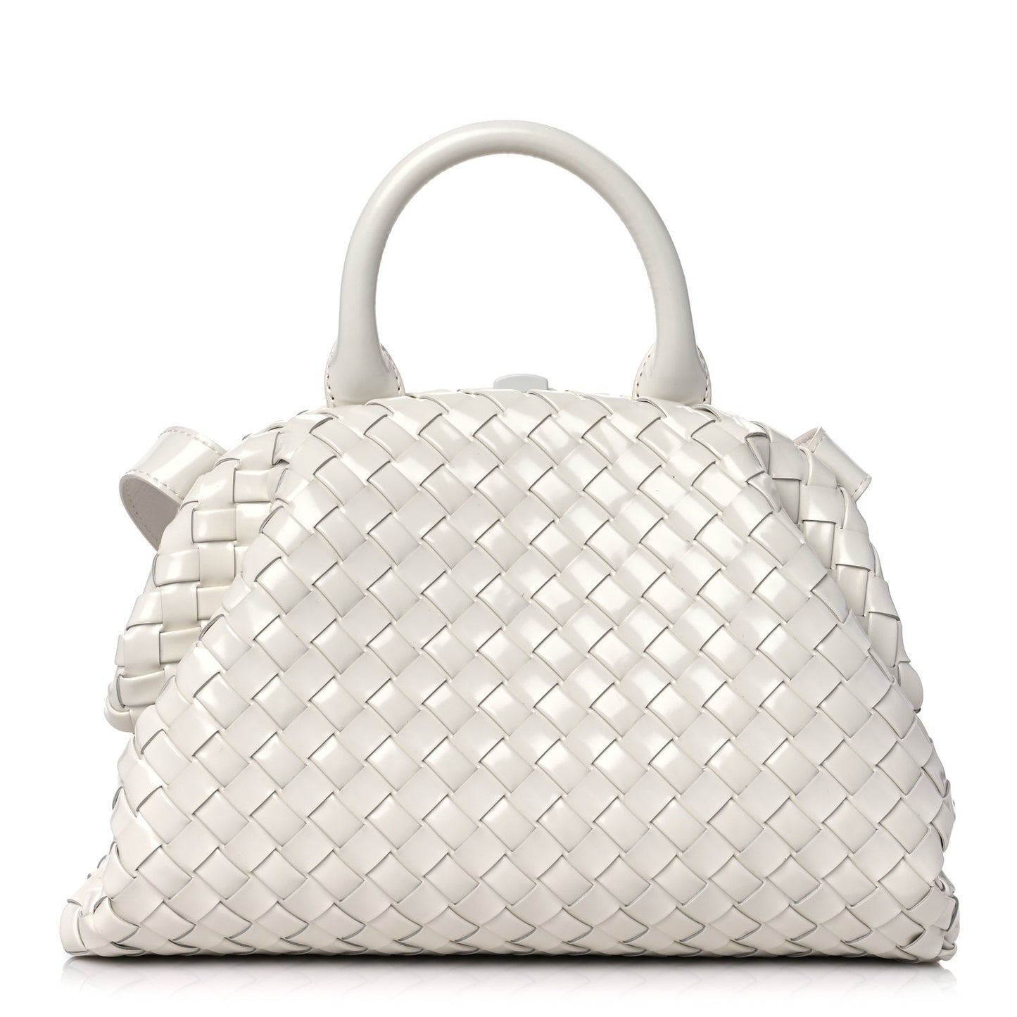 Nappa Intrecciato Small Handle Bag Chalk