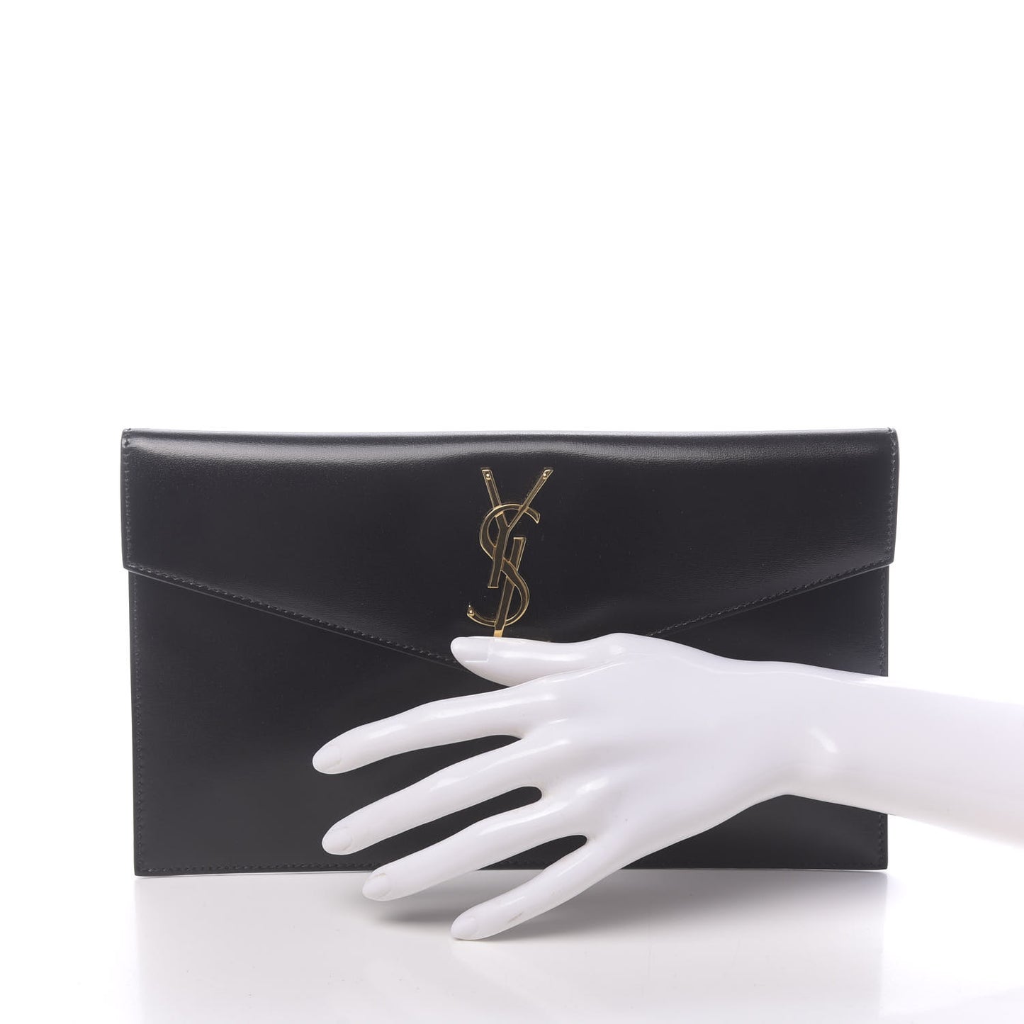 Smooth Shiny Calfskin Monogram Uptown Pouch Black