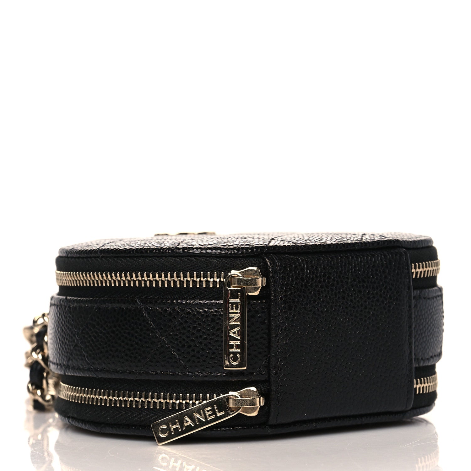 Chanel Caviar Quilted Round Handle With Care Vanity With Chain Black 4 of 11