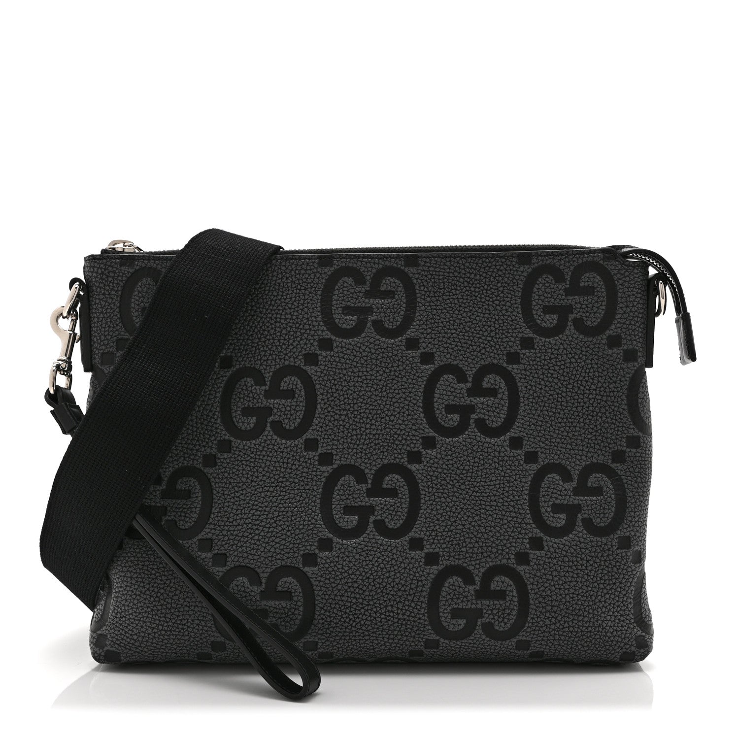 その他 Gucci Gucci Piuma Calfskin Jumbo GG Embossed Medium Wristlet Messenger