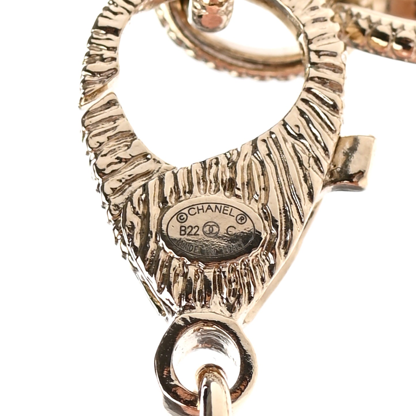 Pearl Crystal CC Camellia Short Necklace Gold