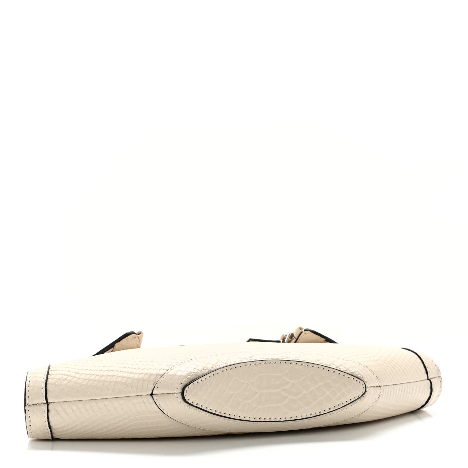 Alexander McQueen Calfksin Crocodile Embossed Manta Clutch White 4 of 10