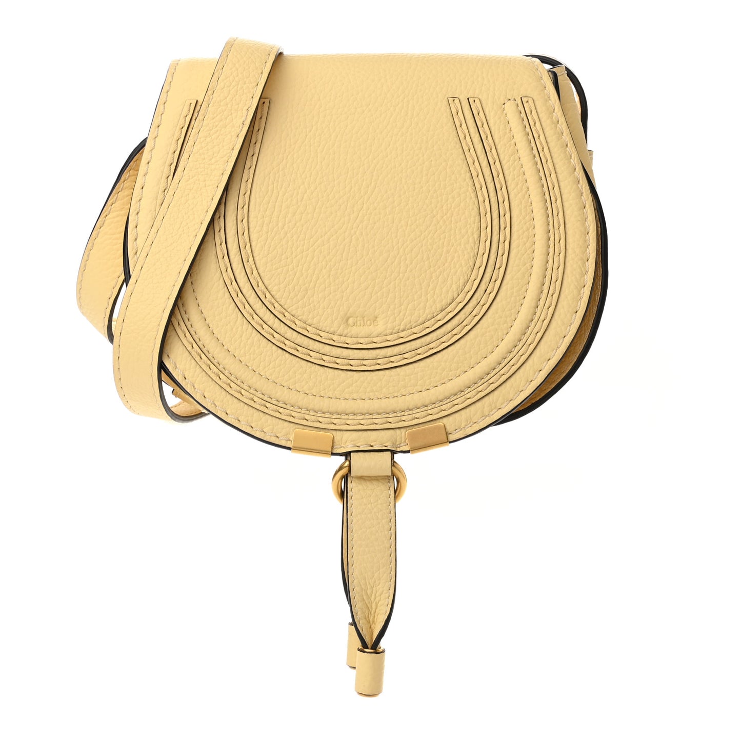 Calfskin Mini Marcie Round Crossbody Bag Sunlight