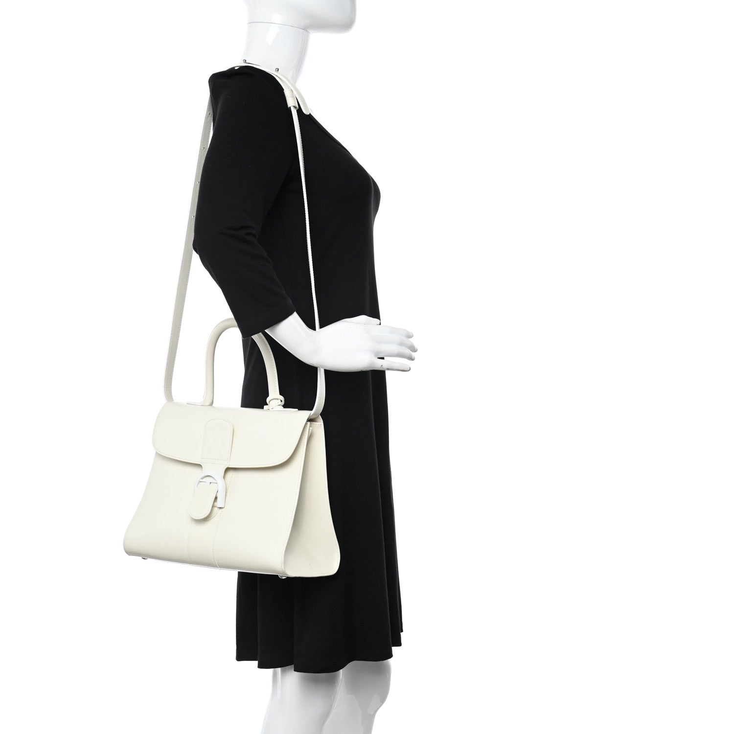 Delvaux Box Calfskin MM Brillant Satchel Ivory 2 of 13