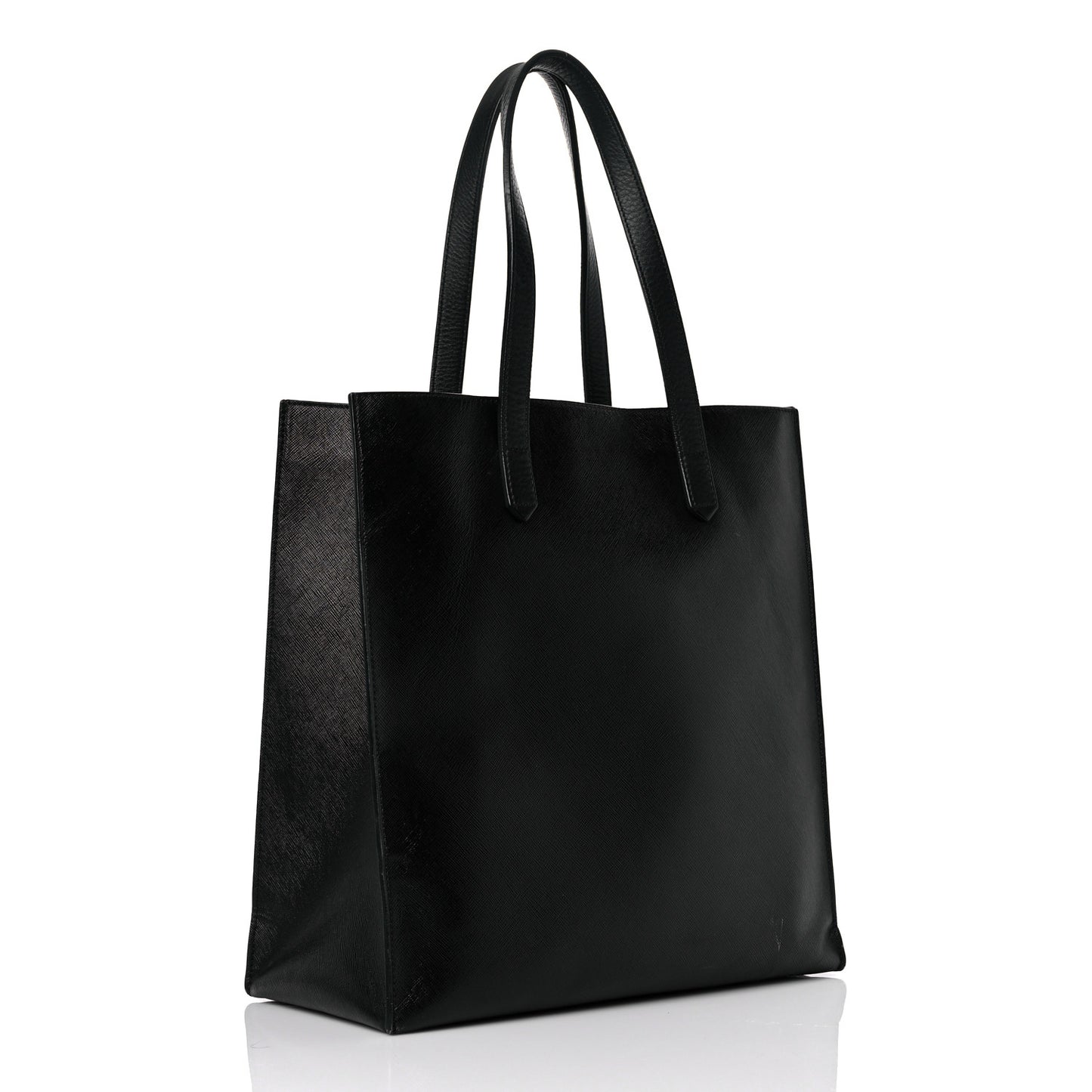 Textured Coated Canvas Medium Stargate Shopper Tote Black