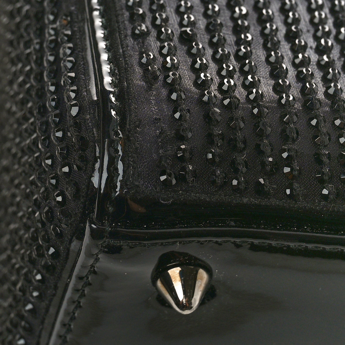 Patent Beaded Medium Lady Dior Black Multicolor