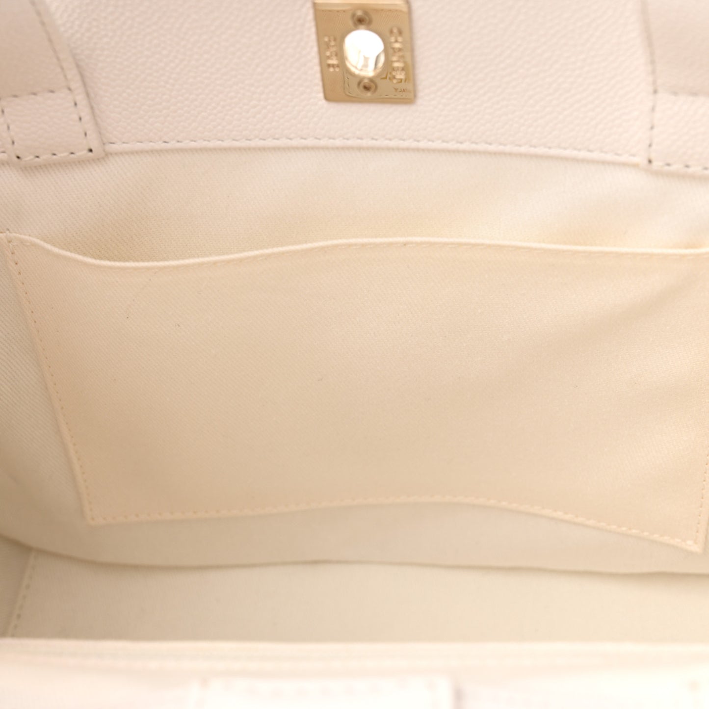 Caviar Quilted Small Business Affinity Shopping Bag White