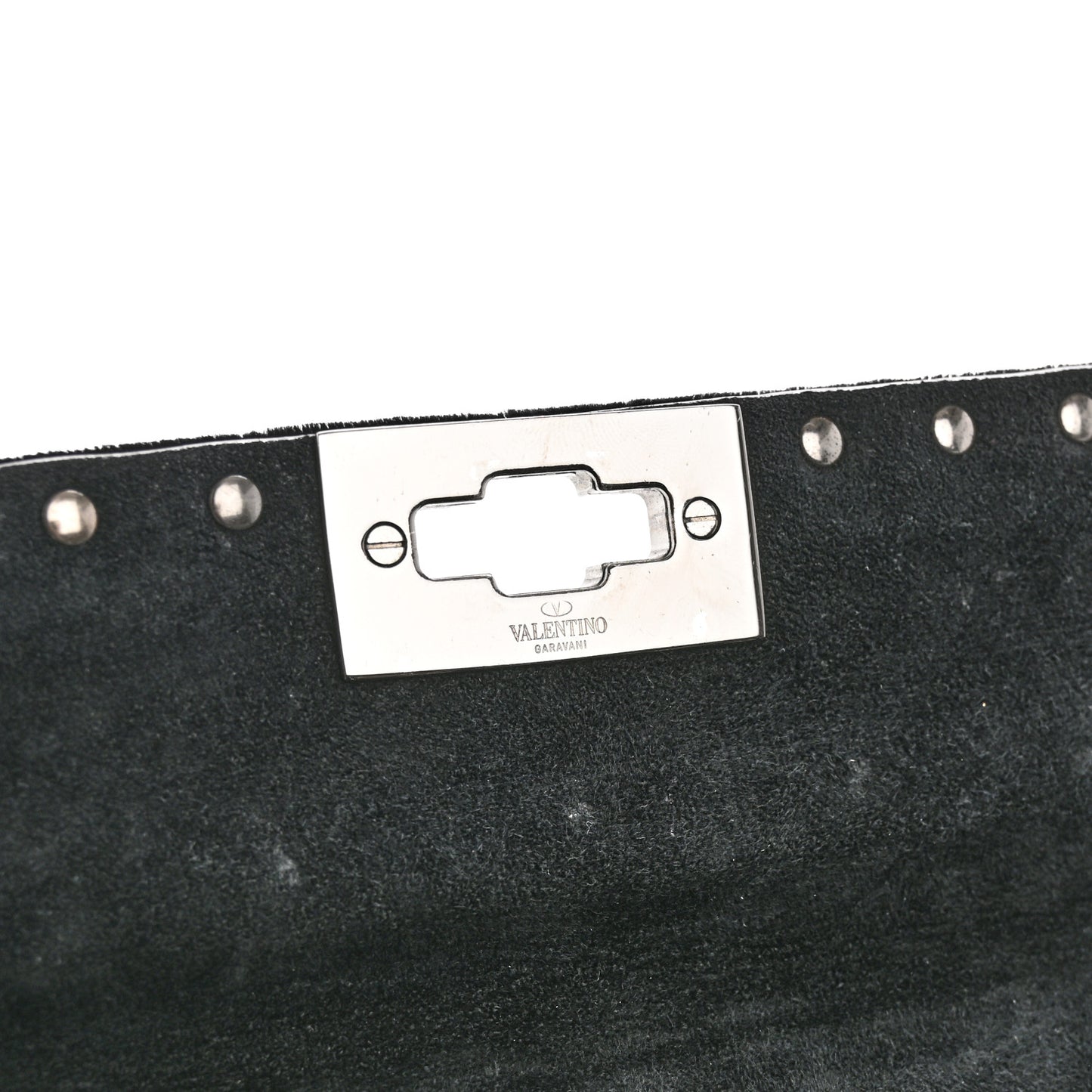 Velvet Small Rockstud Spike Embellished Shoulder Bag Black