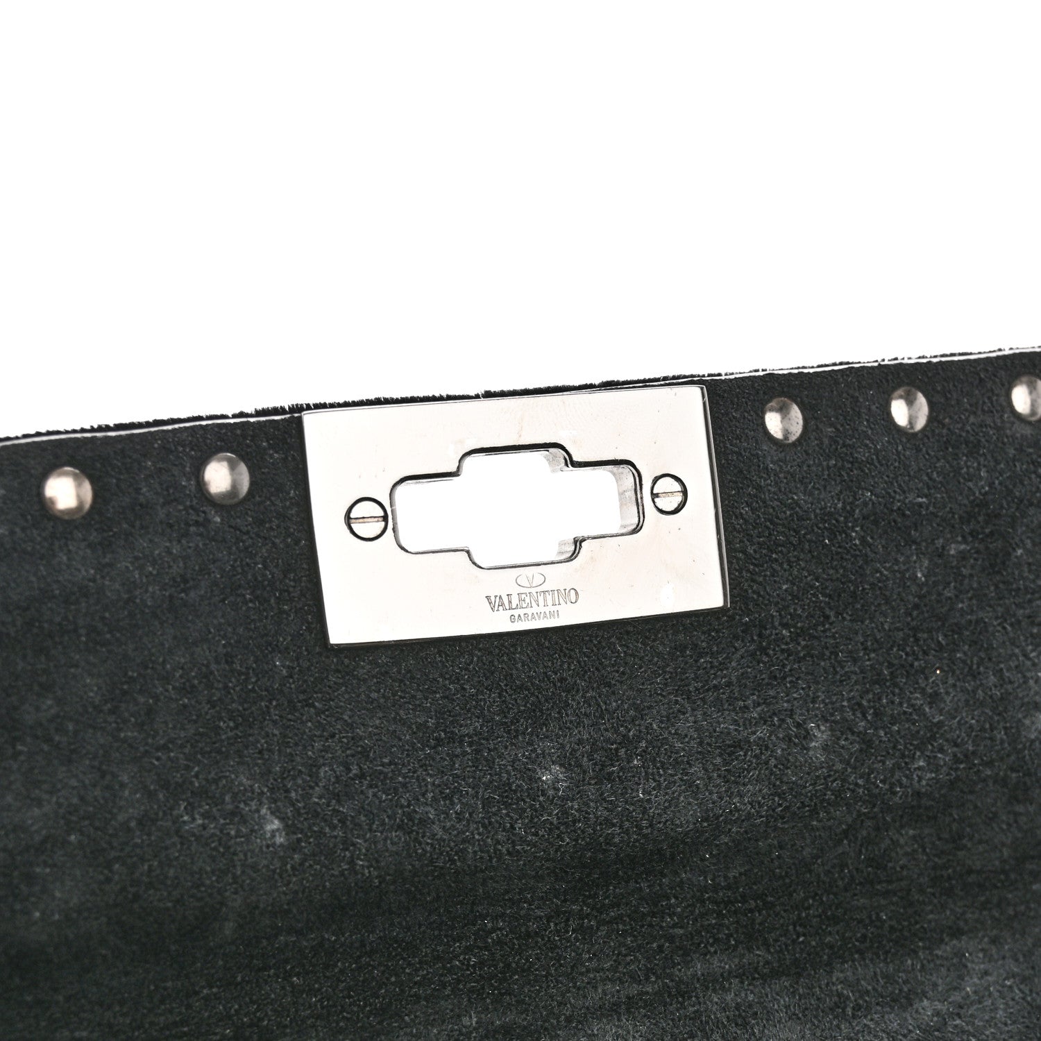 Valentino Garavani Velvet Small Rockstud Spike Embellished Shoulder Bag Black 15 of 15