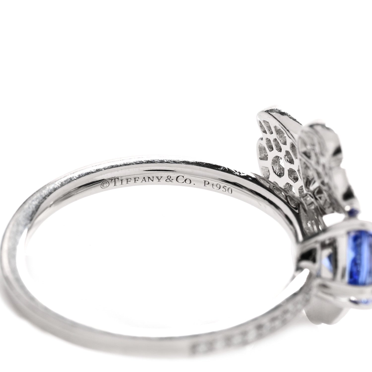 Tiffany Platinum Diamond Tanzanite Paper Flowers Ring 52 6 3 of 4
