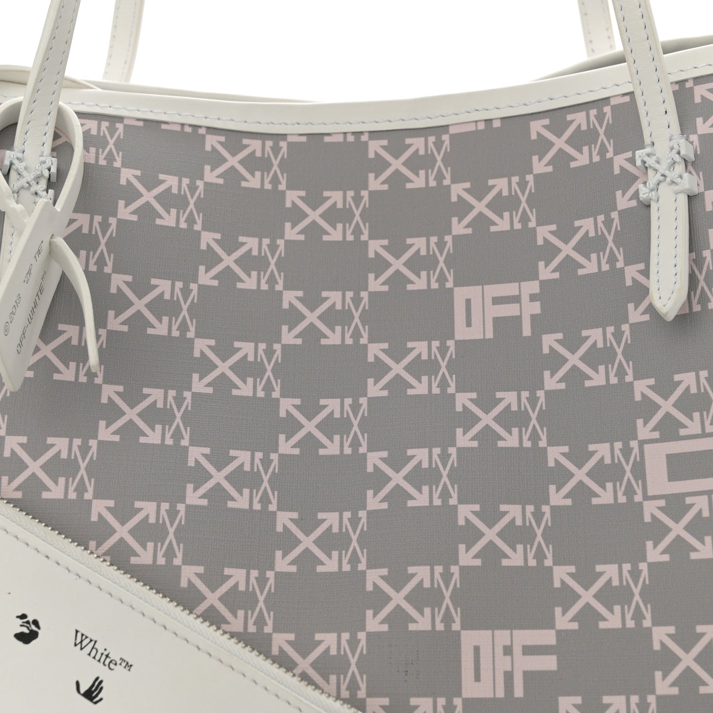 Coated Canvas Arrow Print Day Off Tote Bag White