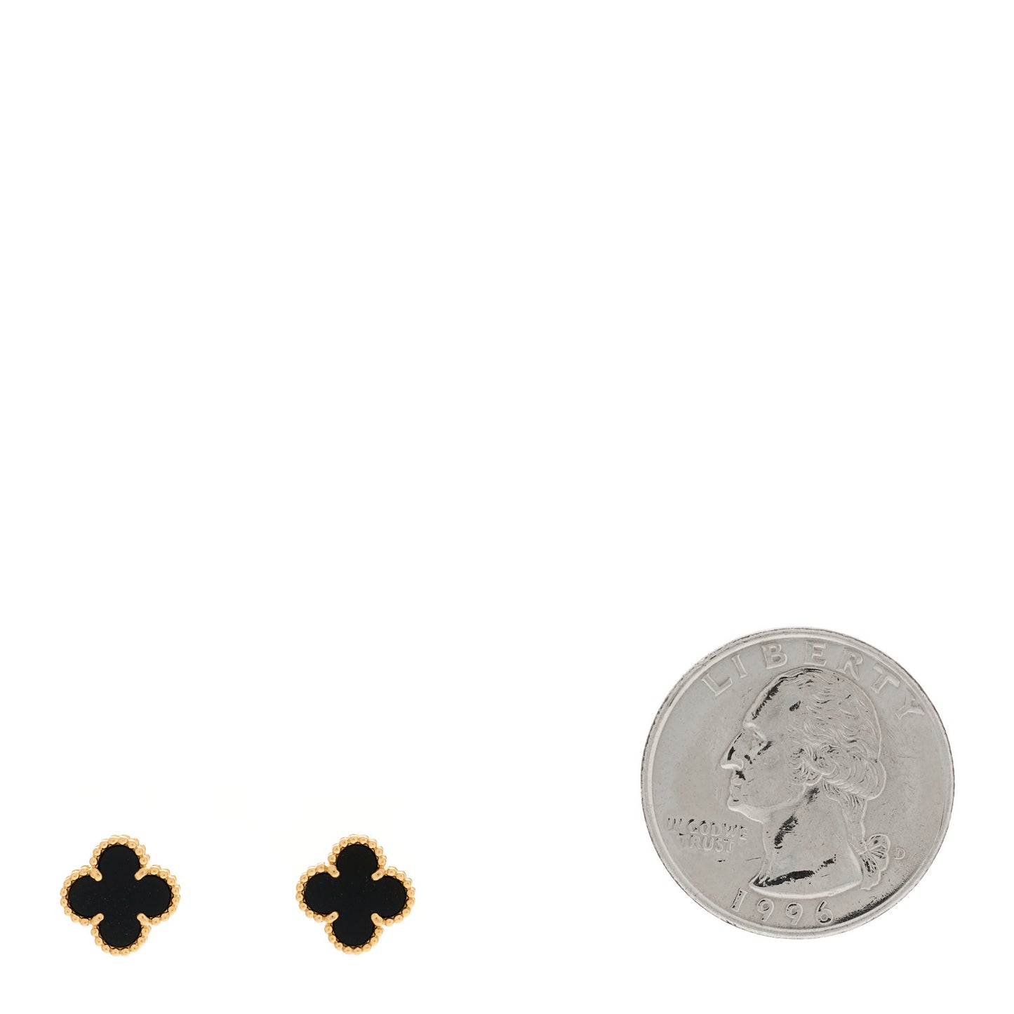 18K Yellow Gold Black Onyx Sweet Alhambra Earrings