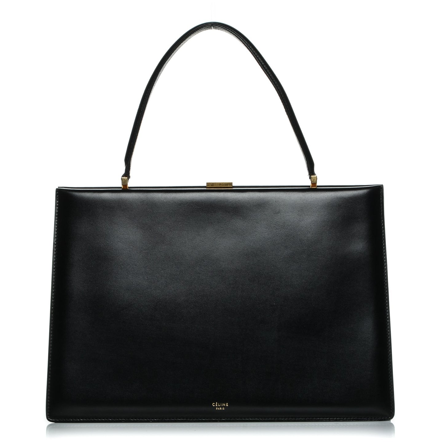 Patina Box Calfskin Medium Clasp Bag Black