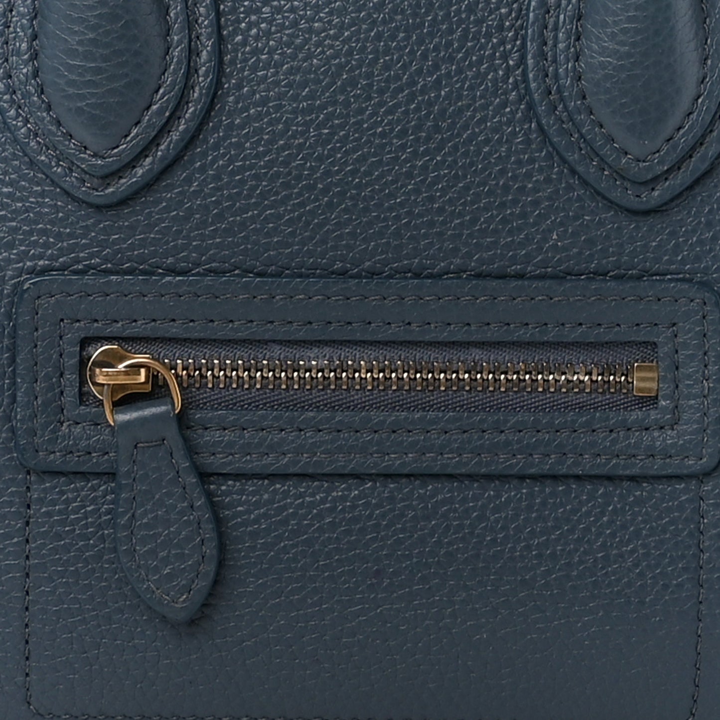 Drummed Calfskin Nano Luggage Petrol