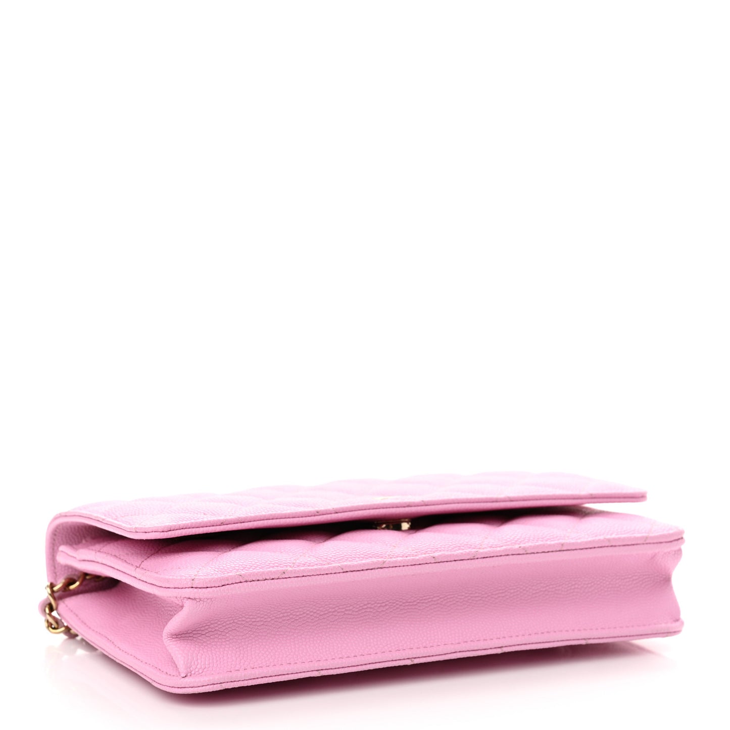 Caviar Quilted Wallet on Chain WOC Pink