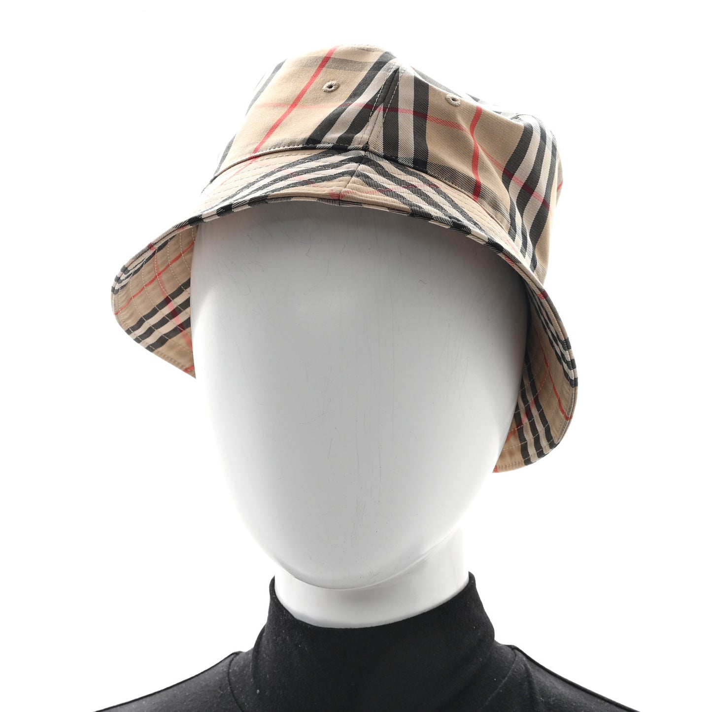 Technical Cotton Vintage Check Bucket Hat S Archive Beige