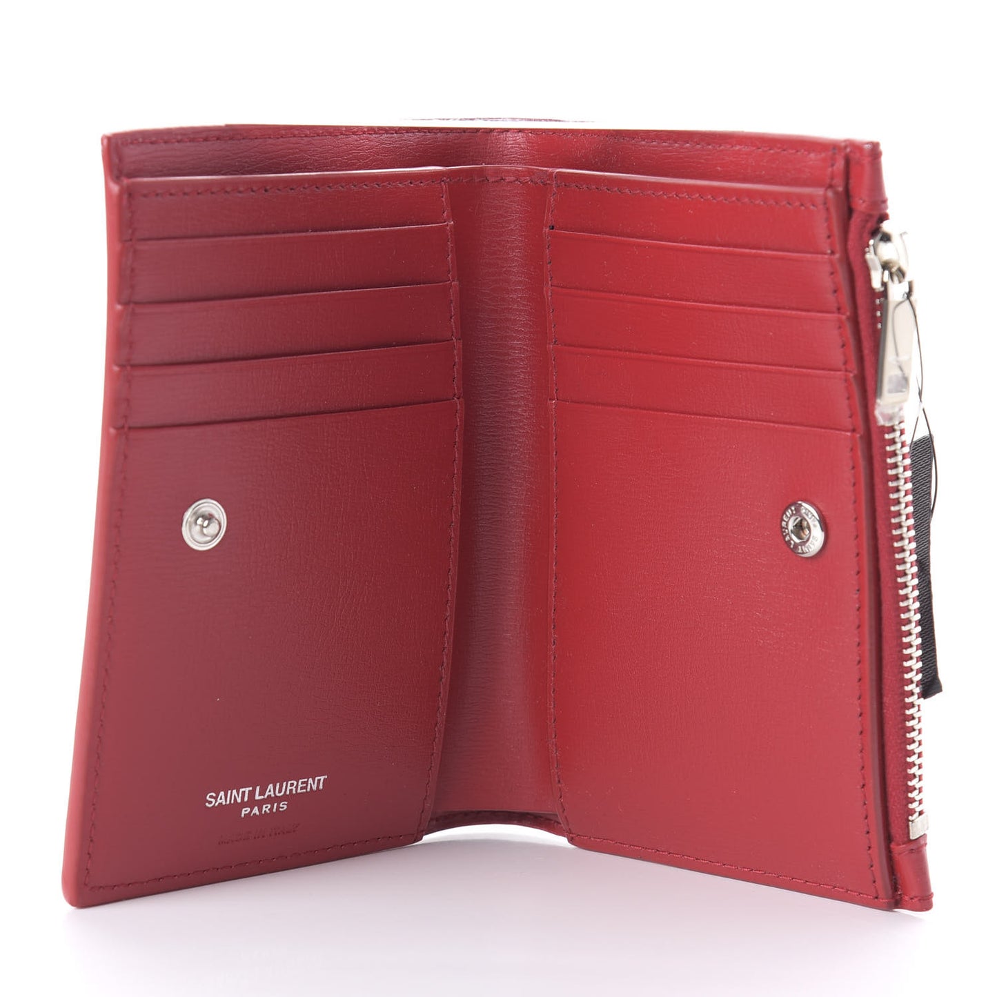 Smooth Calfskin Monogram Zipped Two-Part Wallet Red