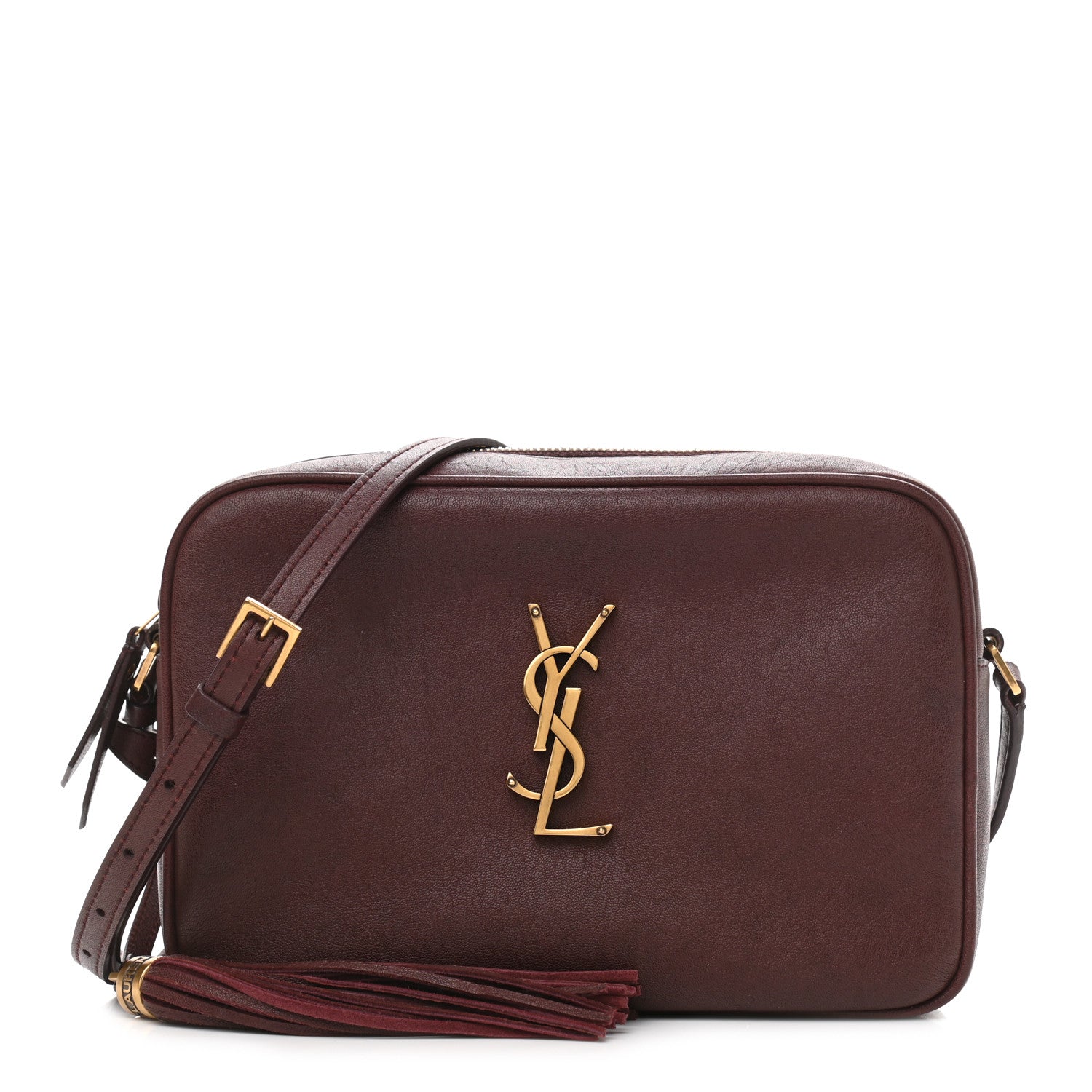 Saint Laurent Lambskin Monogram Lou Camera Bag Burgundy 1027897