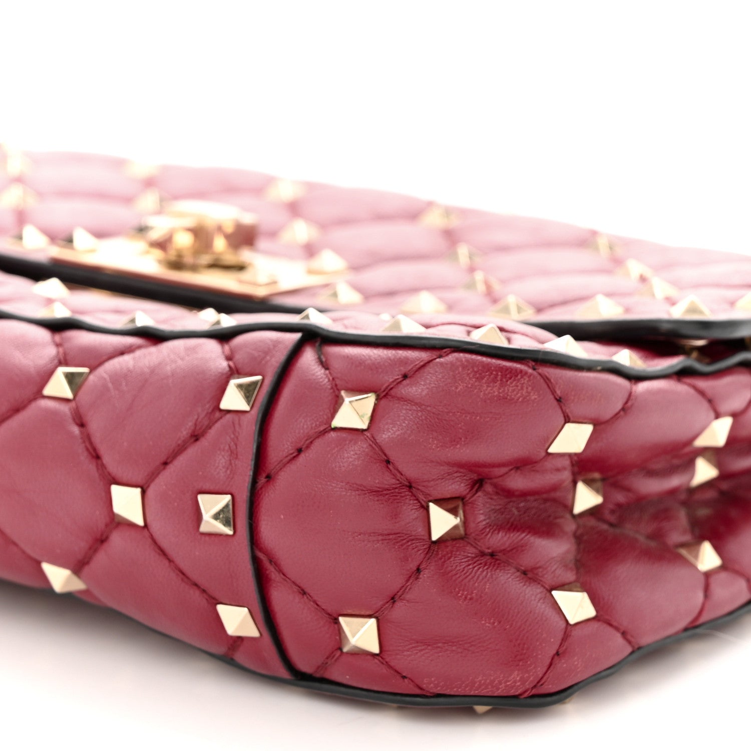 Valentino Garavani Nappa Small Rockstud Spike Shoulder Bag Rubino 9 of 14