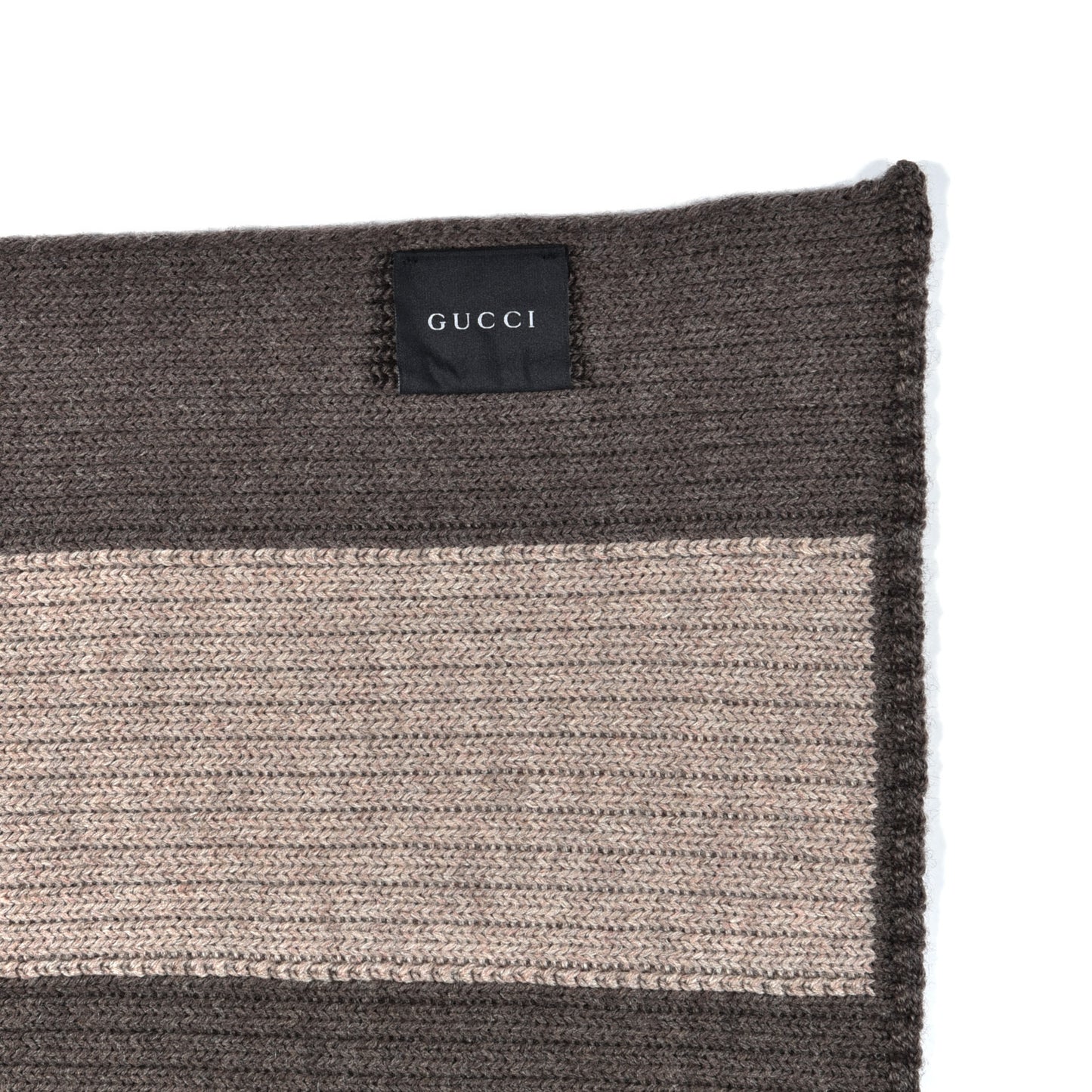Wool Web Interlocking G scarf Brown Beige