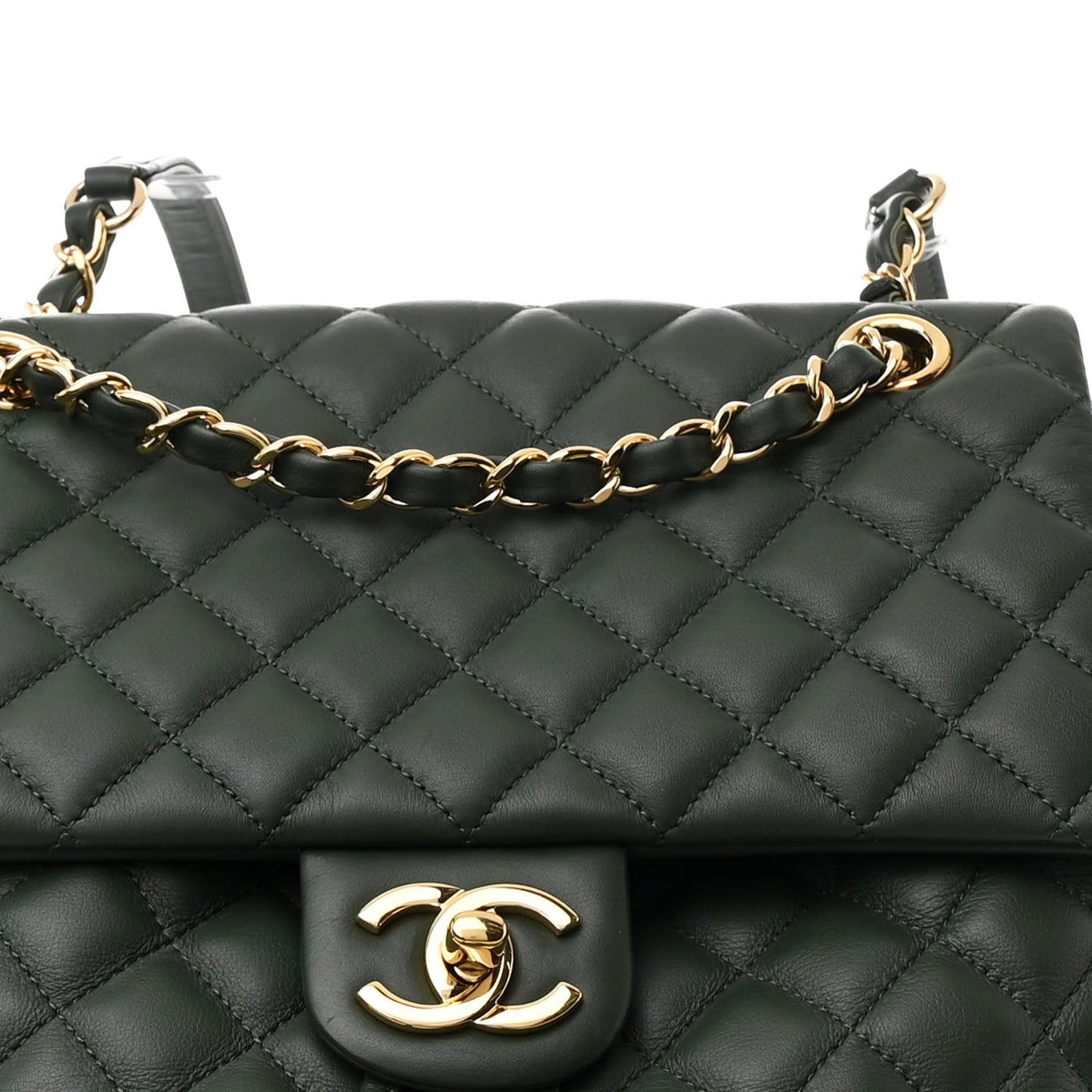 Lambskin Quilted Large Urban Spirit Backpack Dark Green