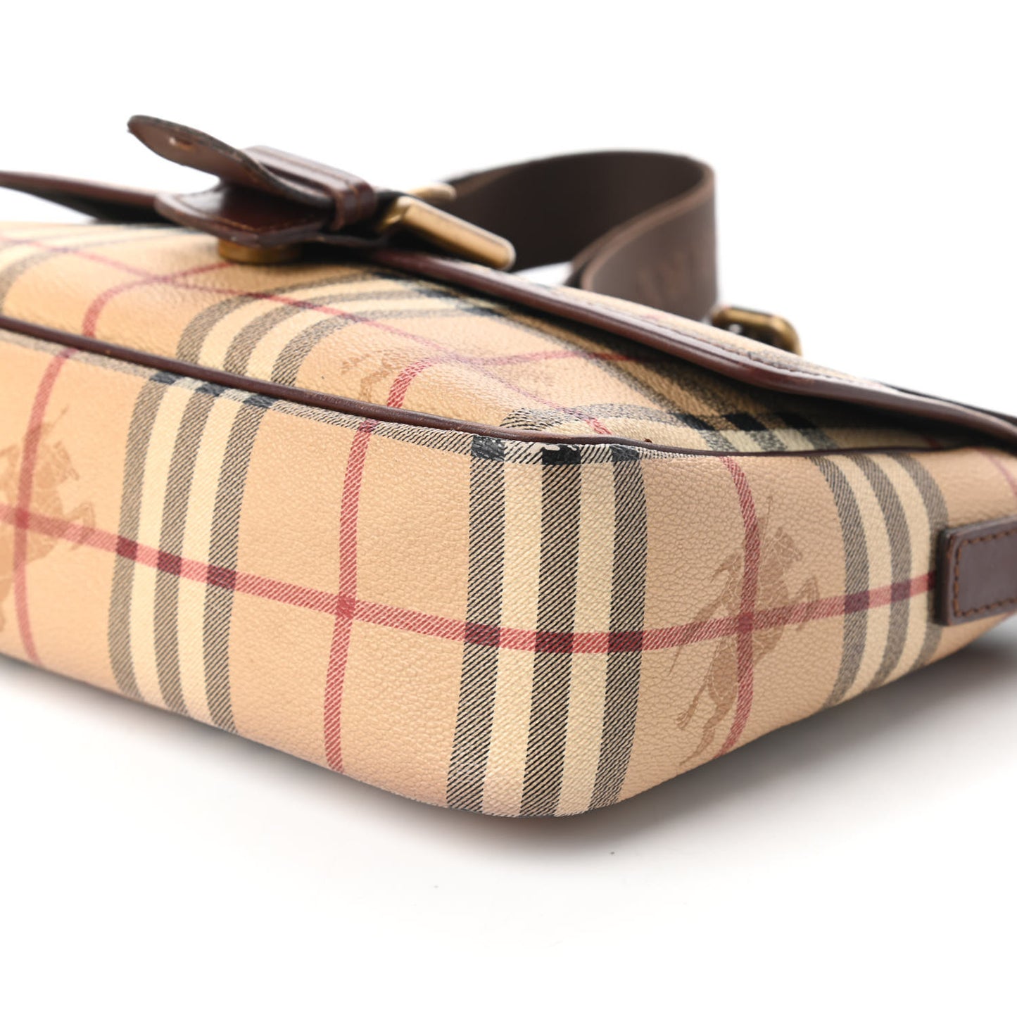 Haymarket Check Buckle Crossbody Bag Brown
