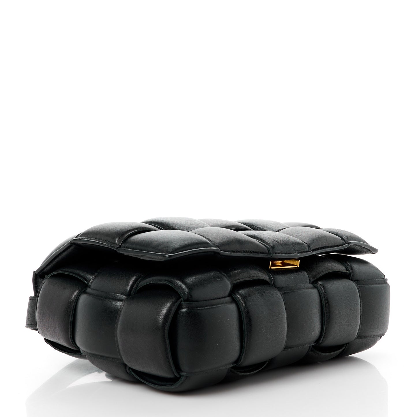Nappa Maxi Intreccio Padded Cassette Crossbody Bag Black