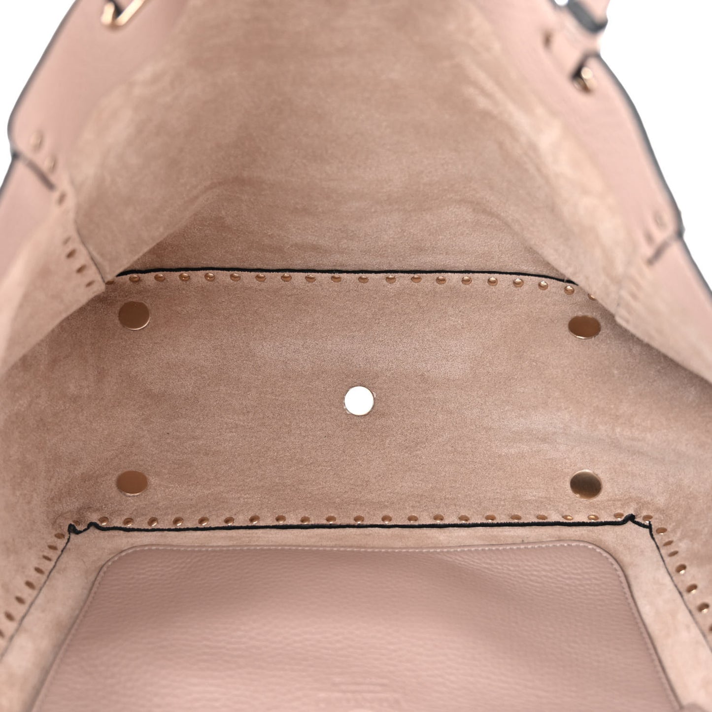Pebbled Calfskin Medium Rockstud Tote Poudre