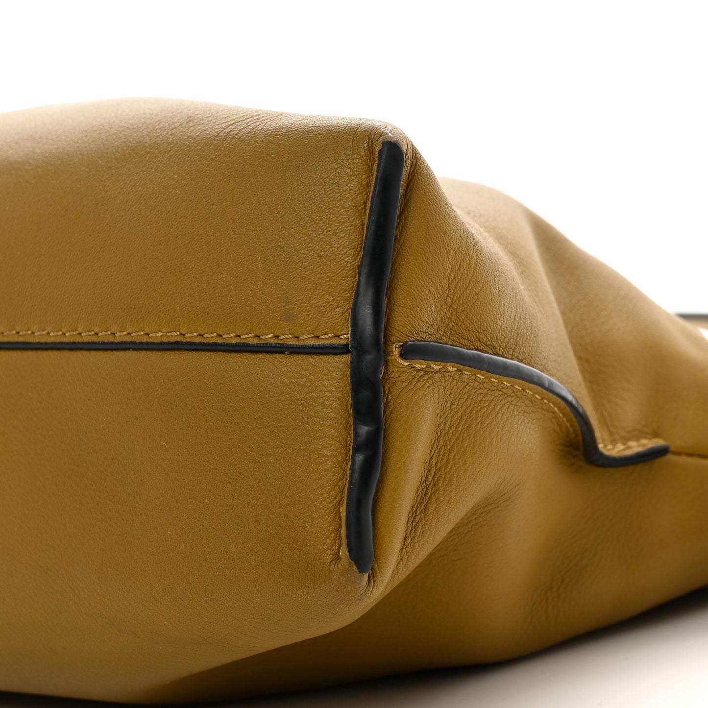 Calfskin Mini Flamenco Knot Clutch Ochre