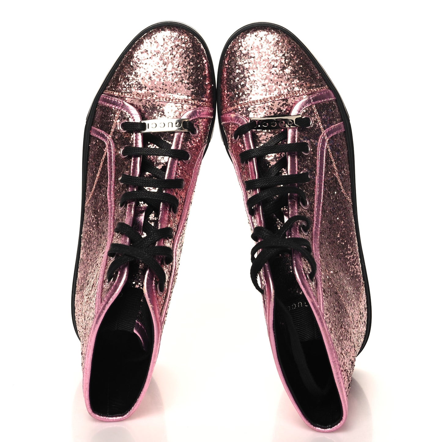 Glitter Galactica Nappa High Top Sneakers 38.5 Soft Pink Rosa
