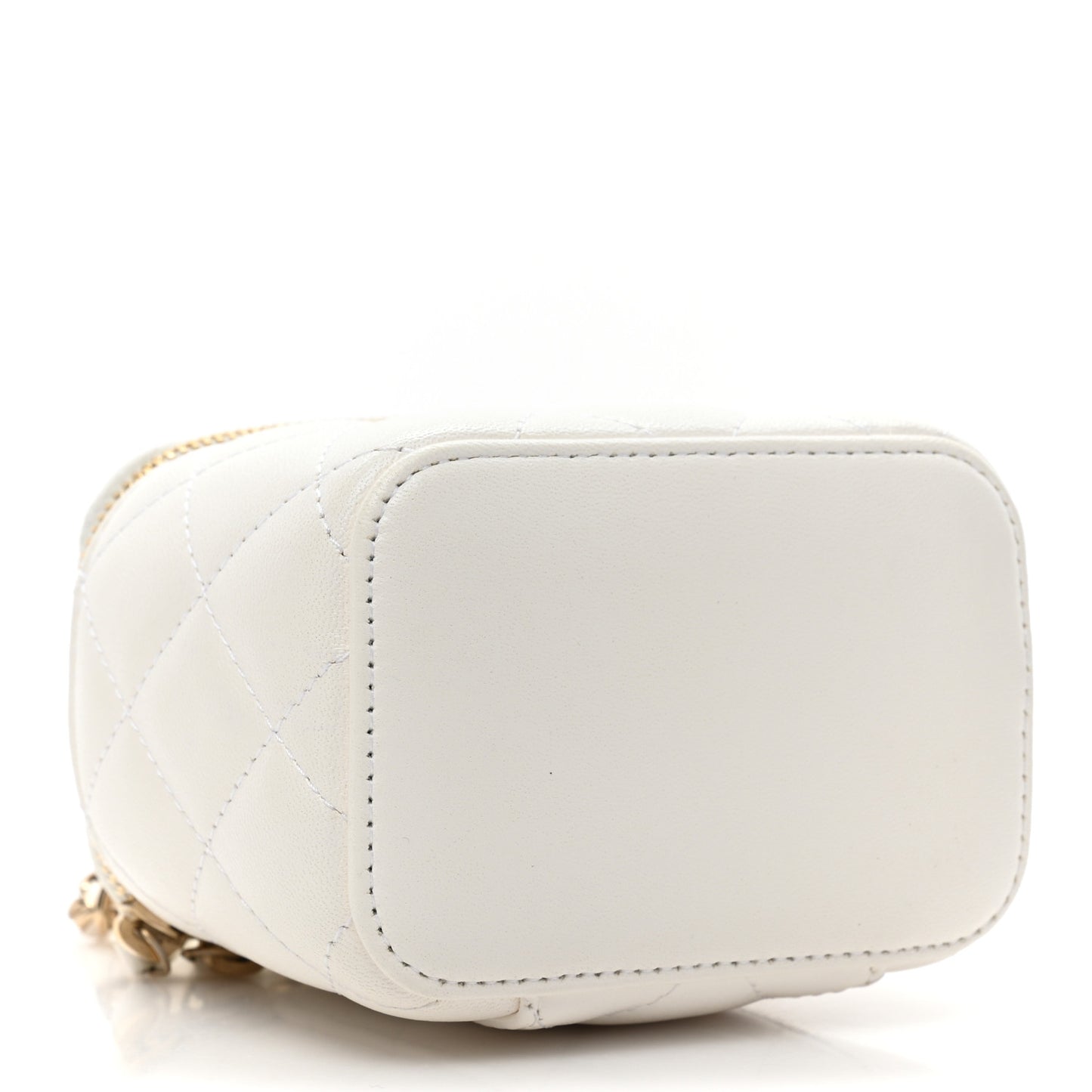 Lambskin Quilted My Chanel Lady Vanity Case With Chain White