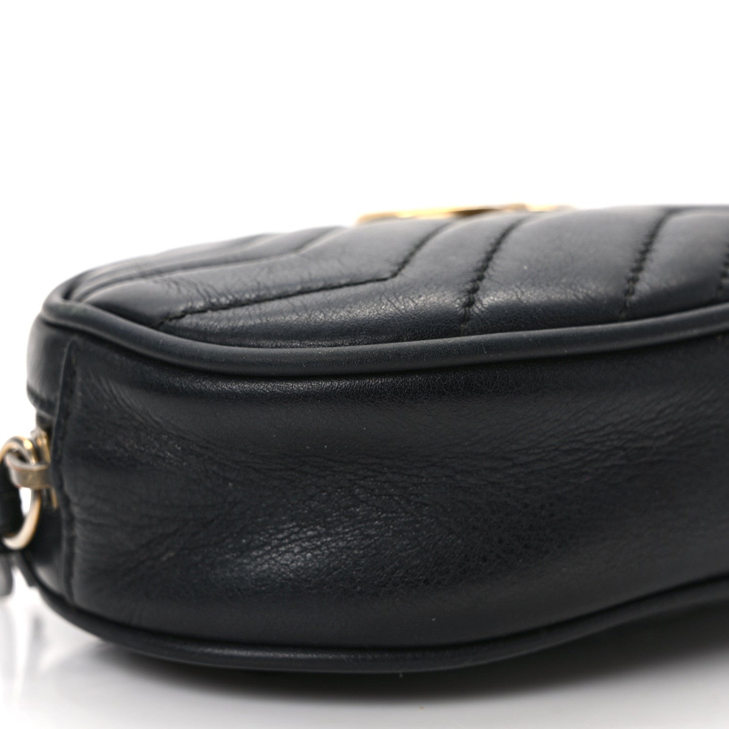 Gucci Calfskin Matelasse GG Marmont Belt Bag 85 34 Black 10 of 15