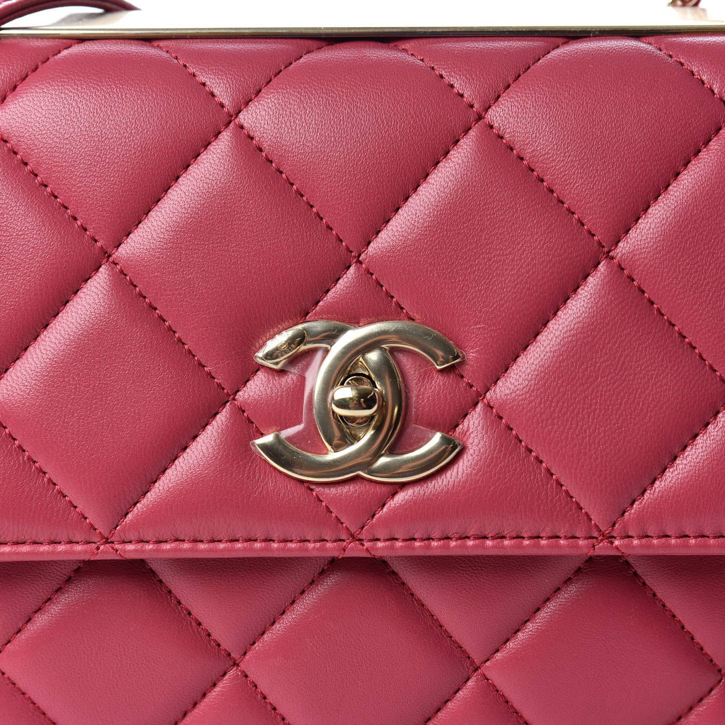 Lambskin Quilted Medium Trendy CC Flap Dark Pink