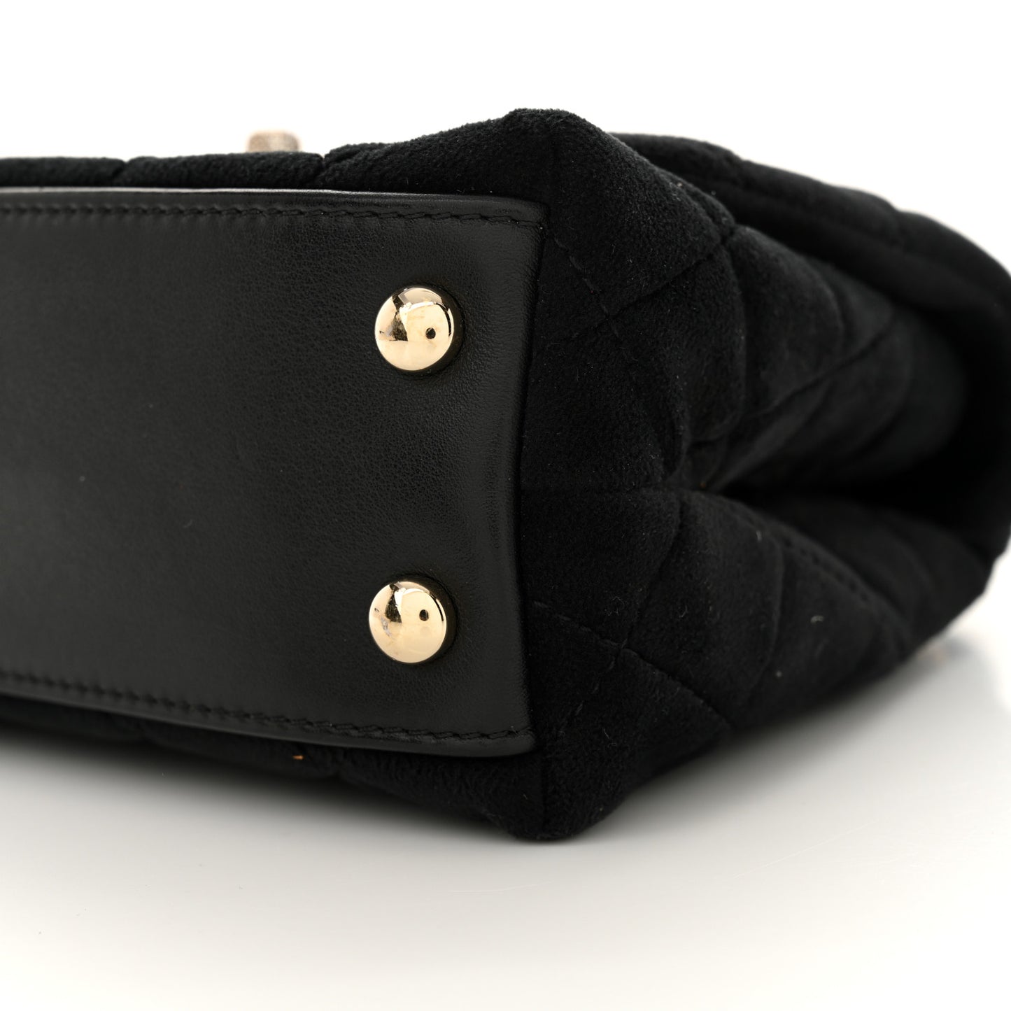Velvet Crystal Quilted Extra Mini Coco Handle Flap Black