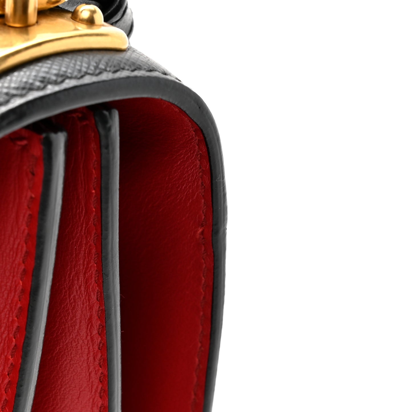City Calfskin Saffiano Cahier Bag Fuoco Black