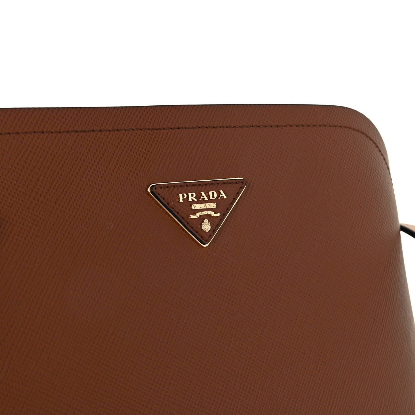 Saffiano Cuir Calfskin Matinee Tote Cognac Black