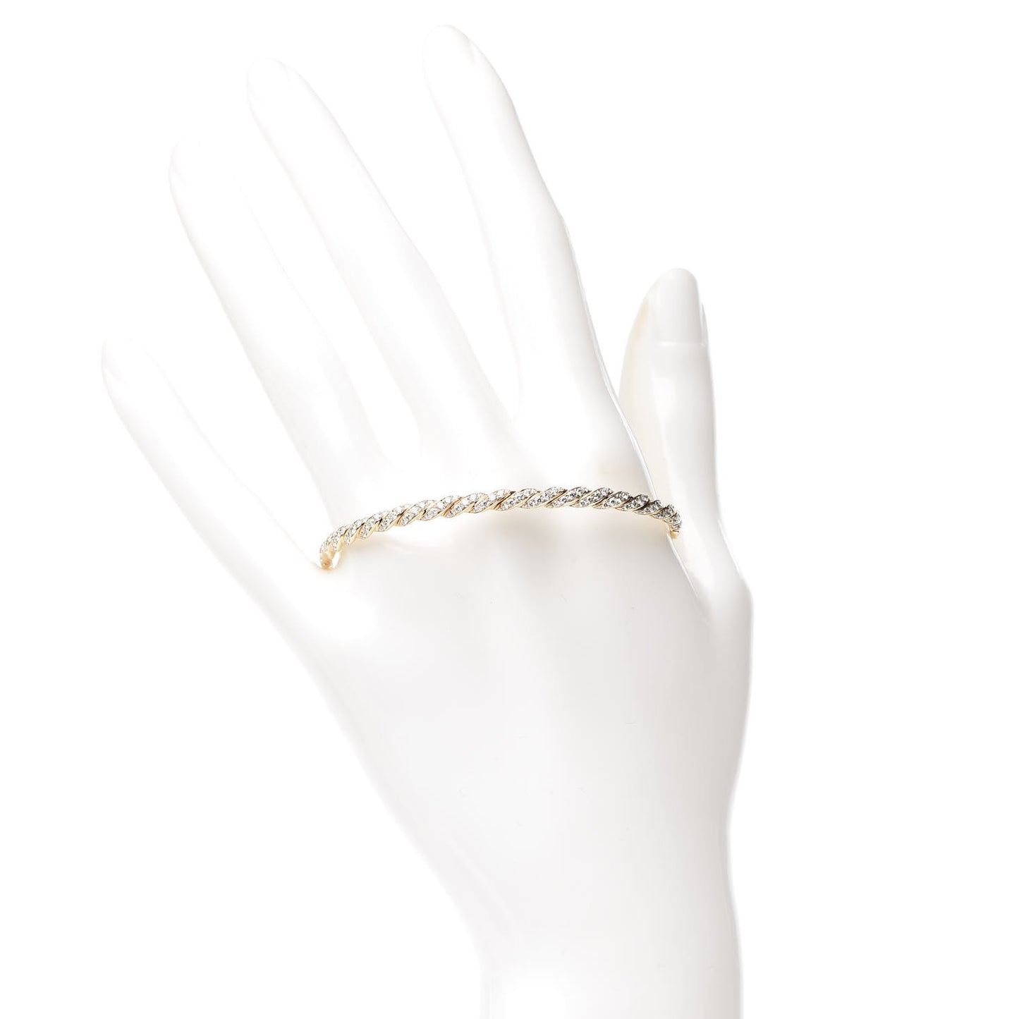 18K Yellow Gold Diamond 3.5mm Paveflex Single Row Bracelet