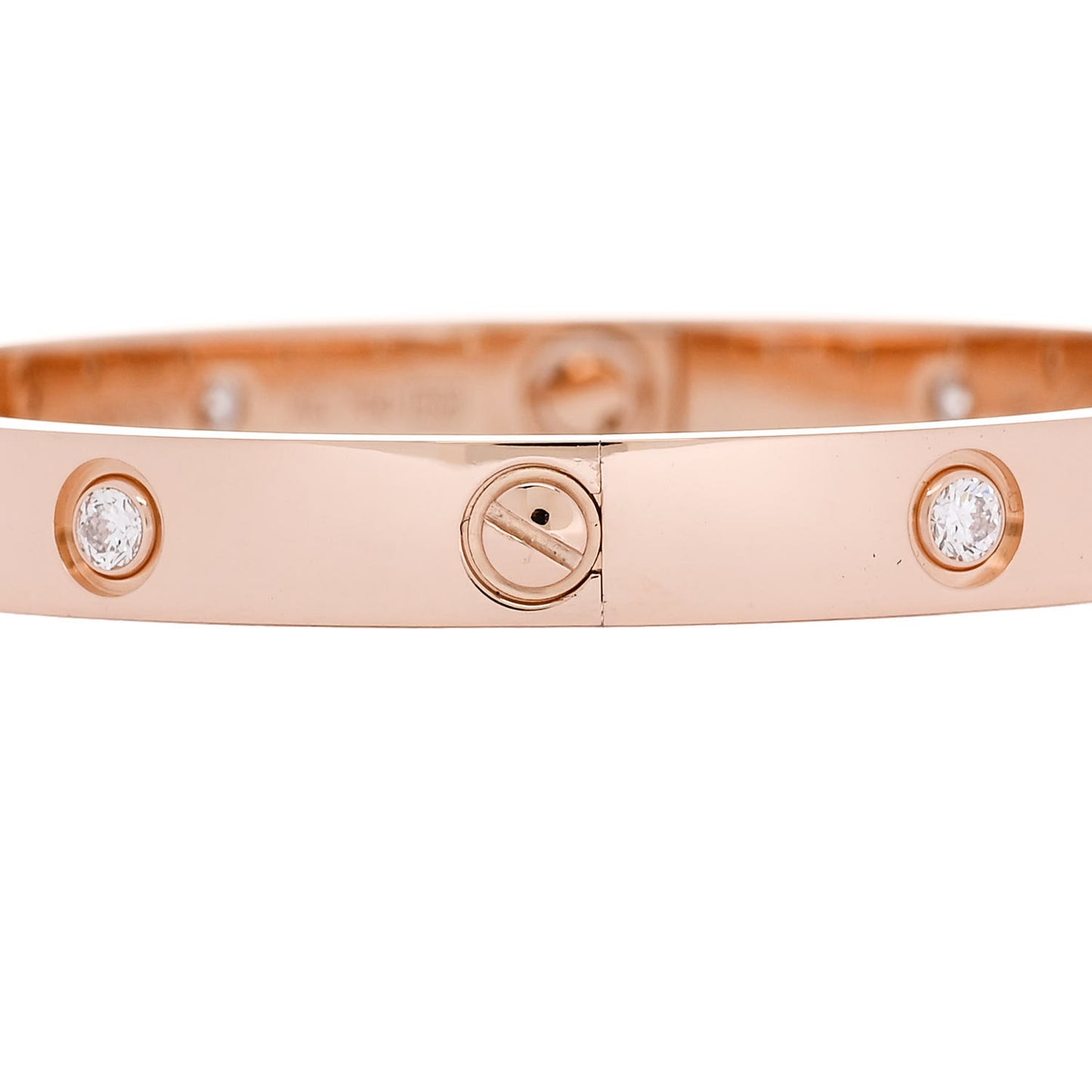 18K Pink Gold 10 Diamond LOVE Bracelet 17