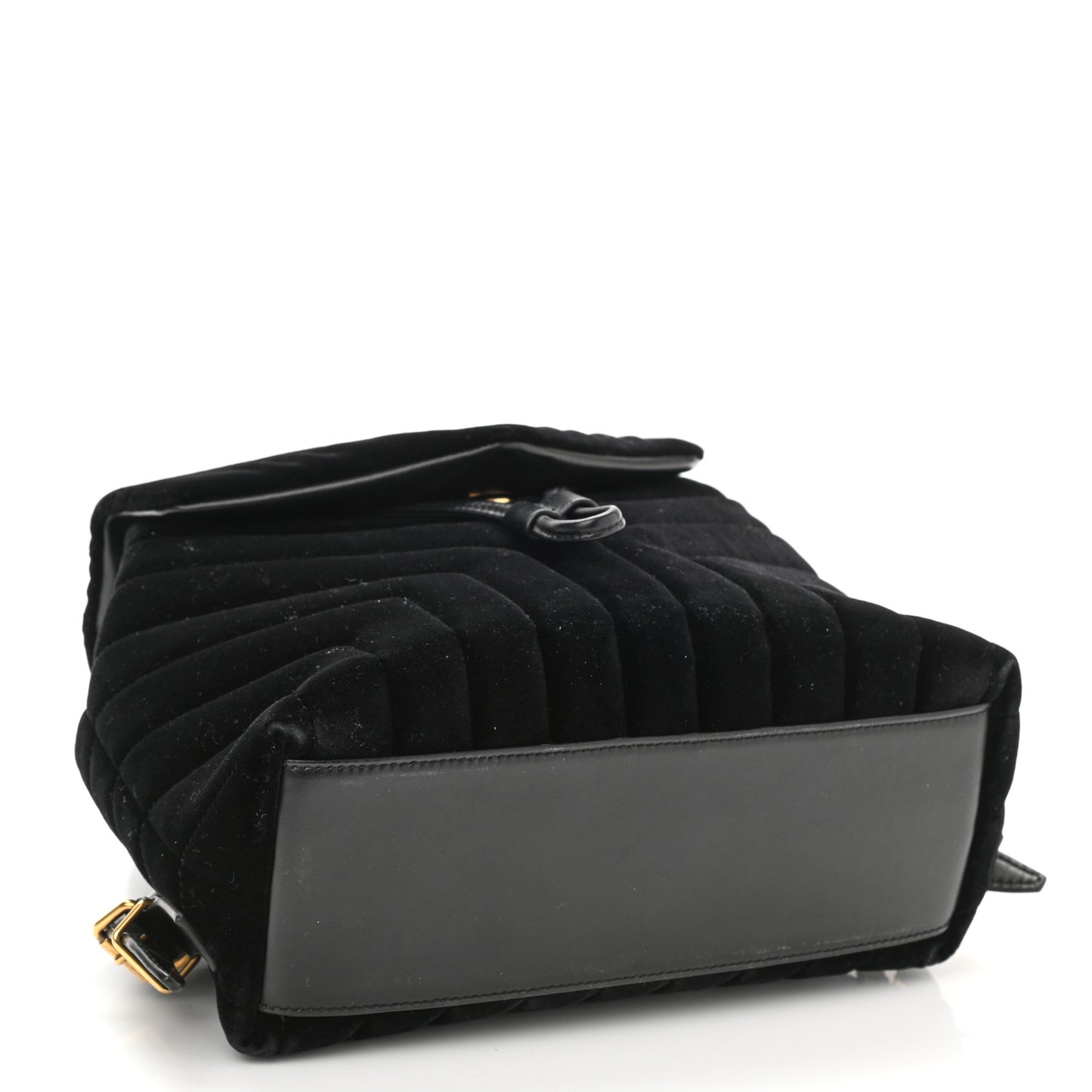 Velvet Y Quilted Monogram Small Loulou Backpack Black