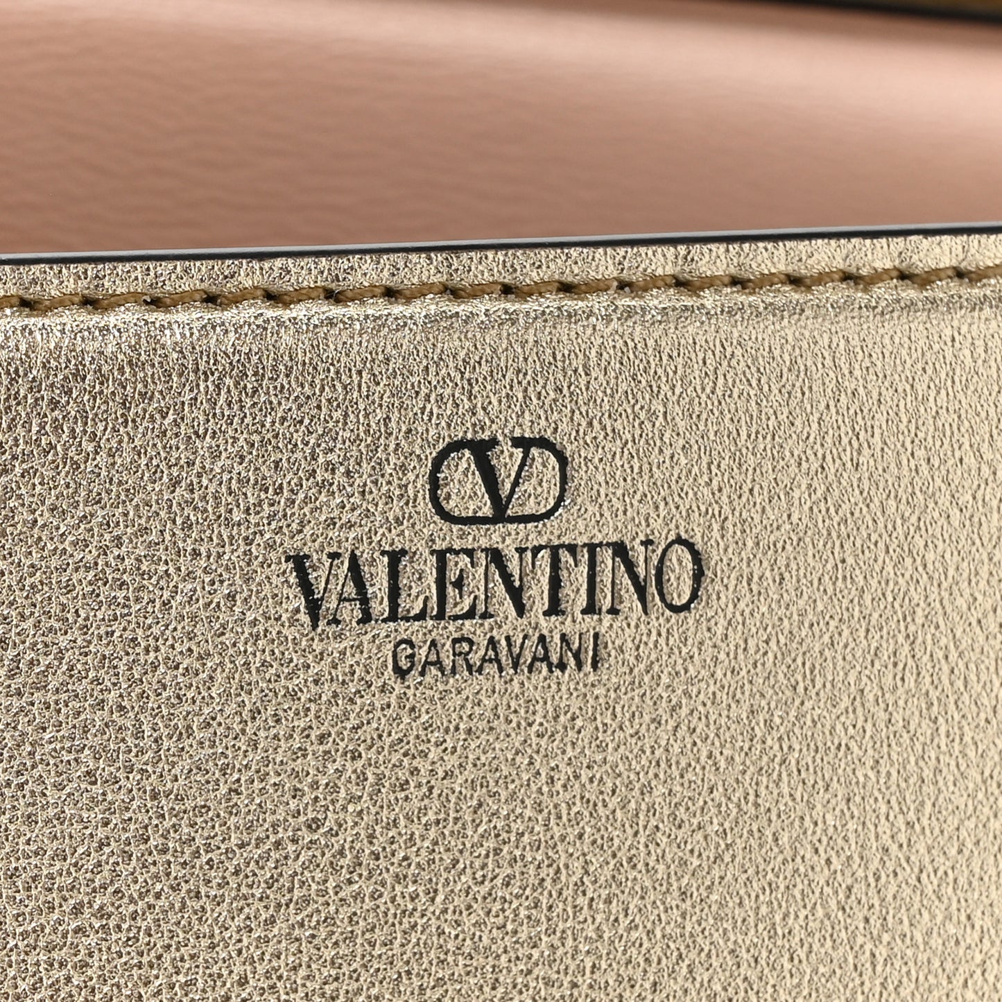 Metallic Calfskin Crystal Vlogo Small Loco Shoulder Bag Platino