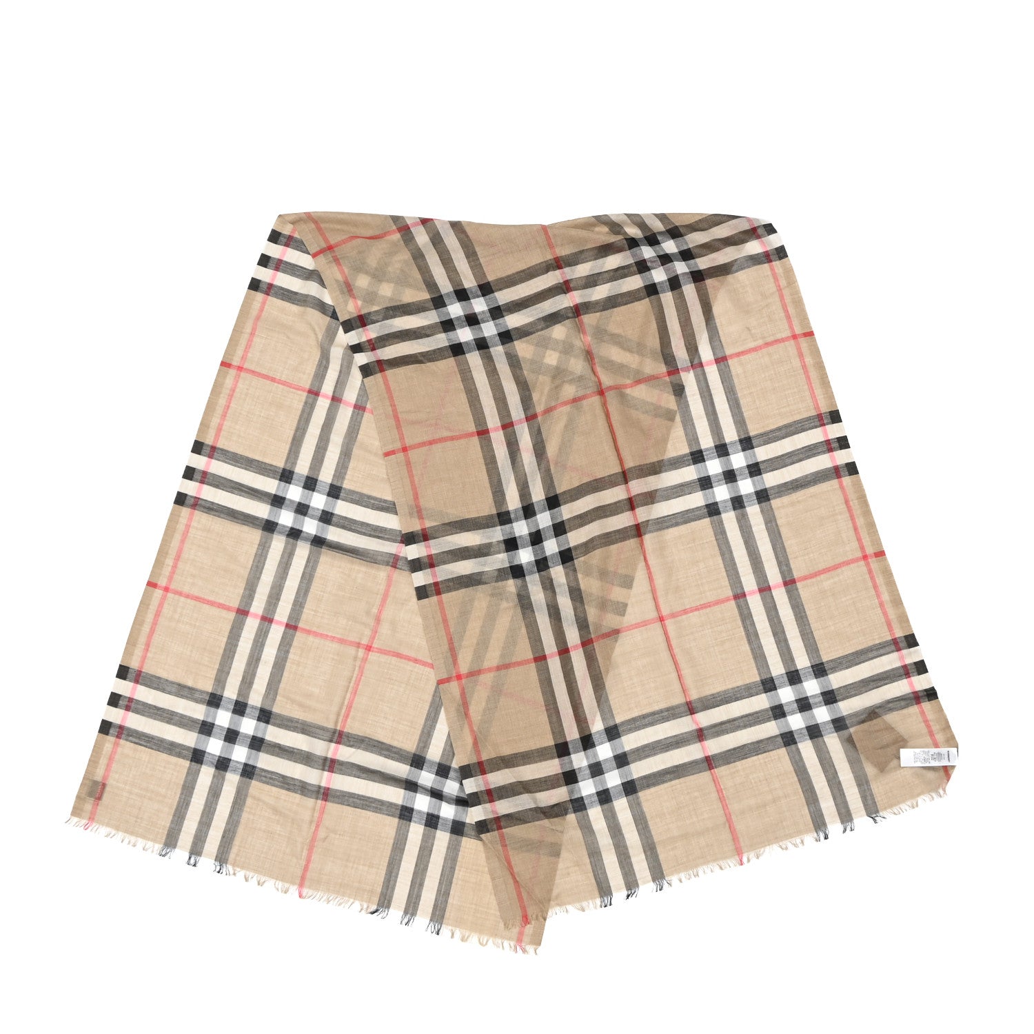 Burberry Wool Silk Gauze Giant Check Lightweight Scarf Archive Beige 2 of 10