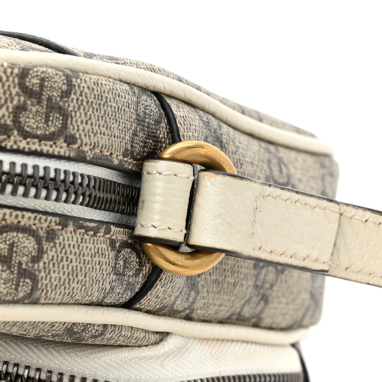 Gucci GG Supreme Monogram Web Mini Ophidia Double Zip Messenger Bag Beige Ebony Mystic White 15 of 16