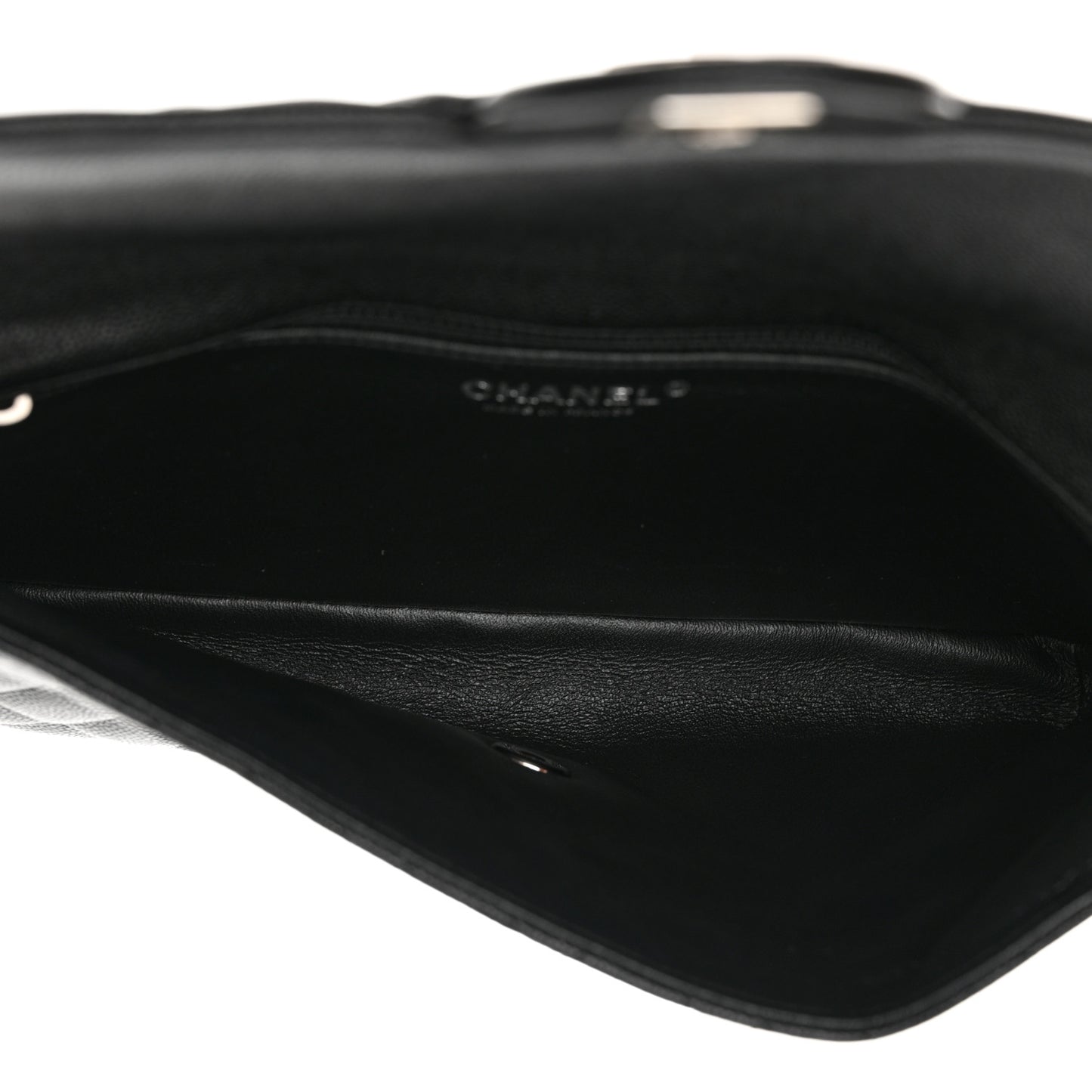 Caviar Quilted Flap Clutch Black