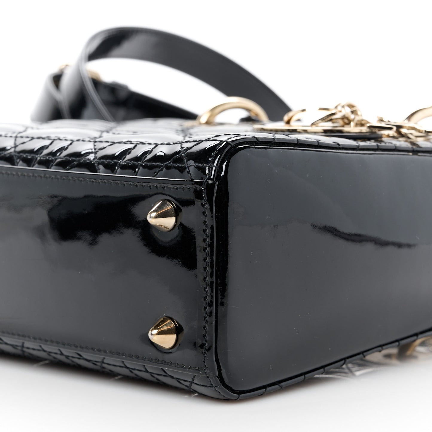 Patent Cannage Small Lady Dior Black