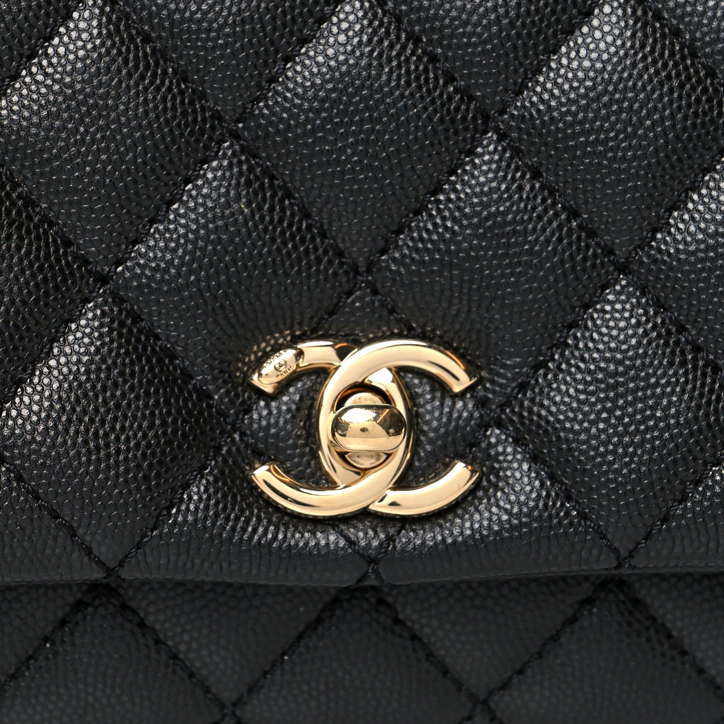 Caviar Quilted Extra Mini Coco Handle Flap Black