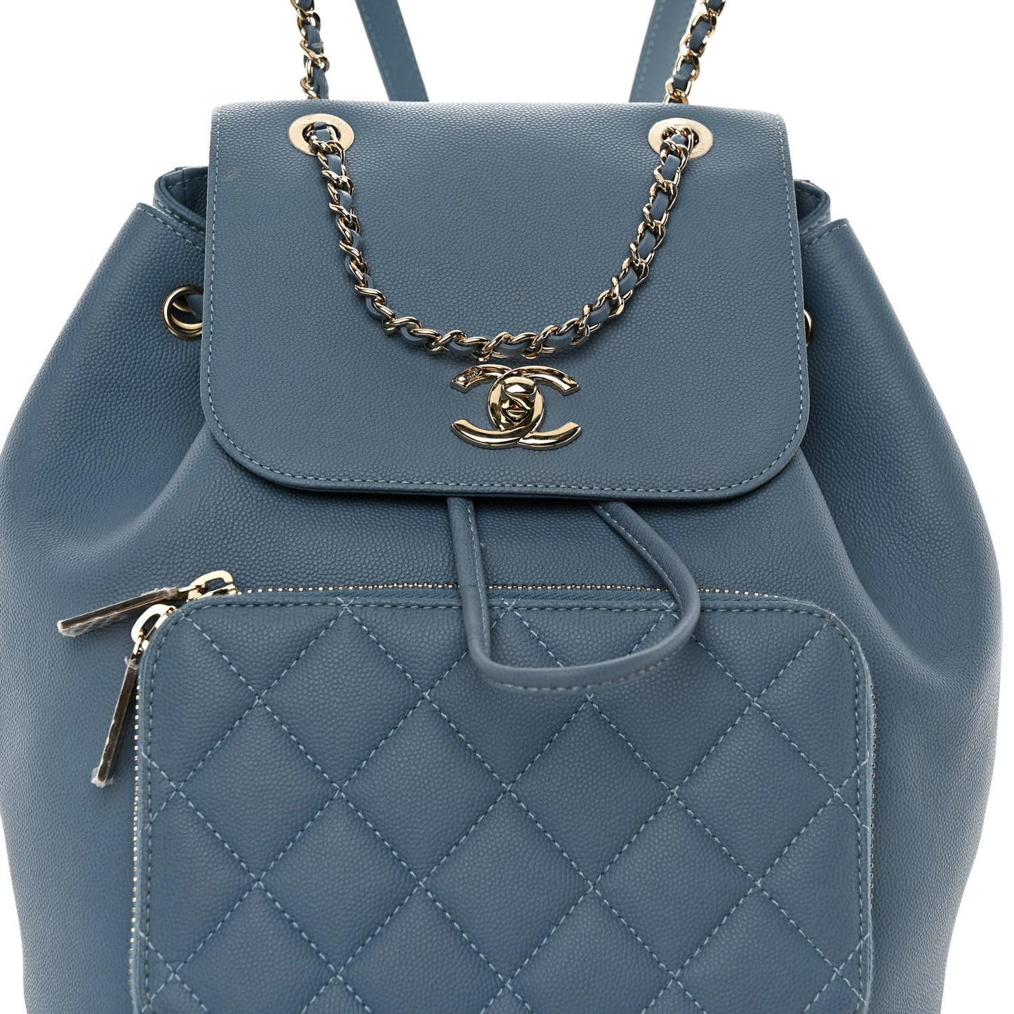 Caviar Quilted Business Affinity Backpack Blue