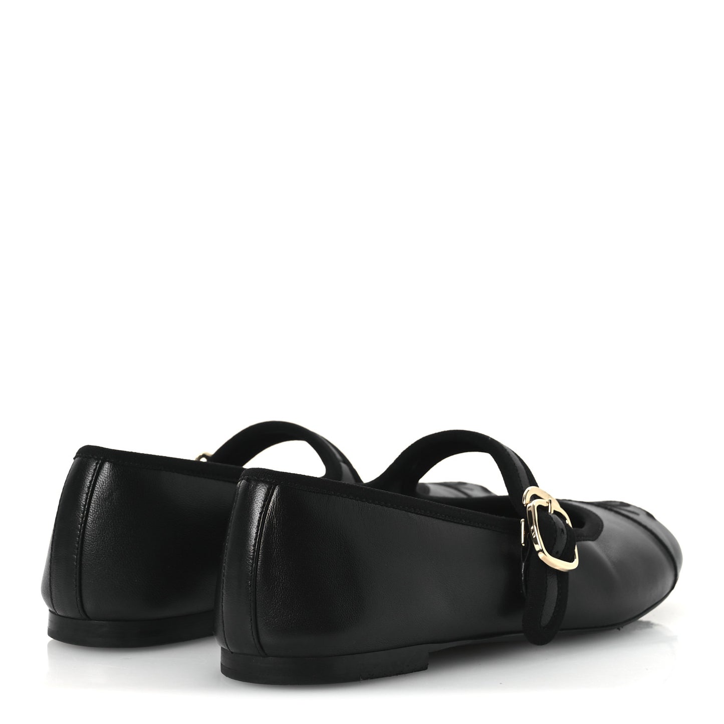 Lambskin Mary Jane Flats 36 Black